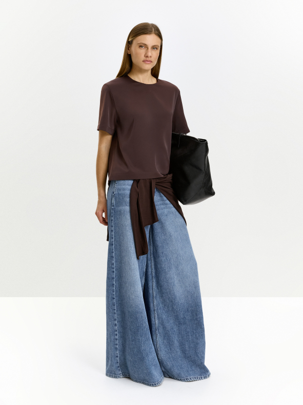 блузка прямого кроя