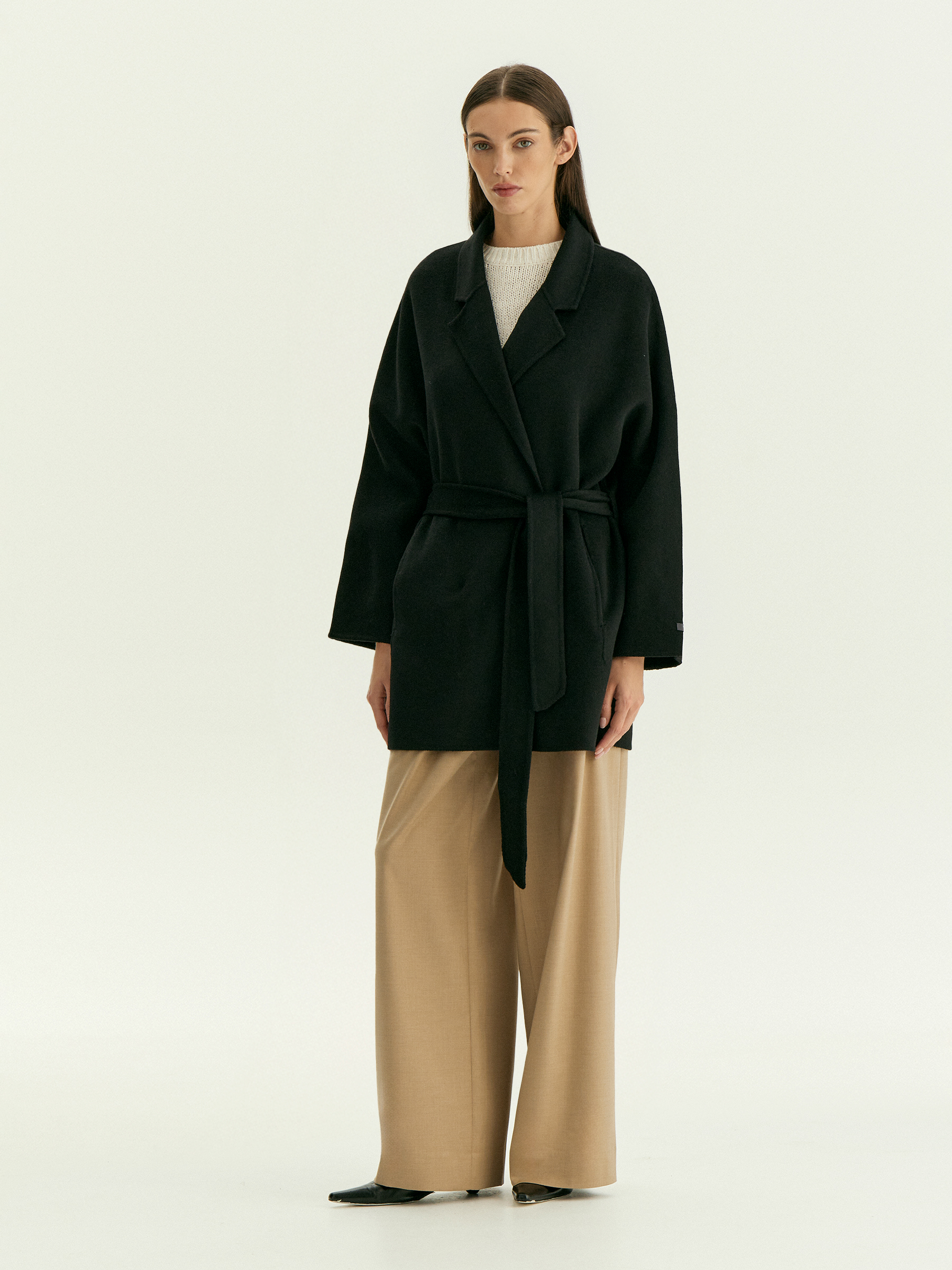 Полупальто-халат из шерсти 15590₽