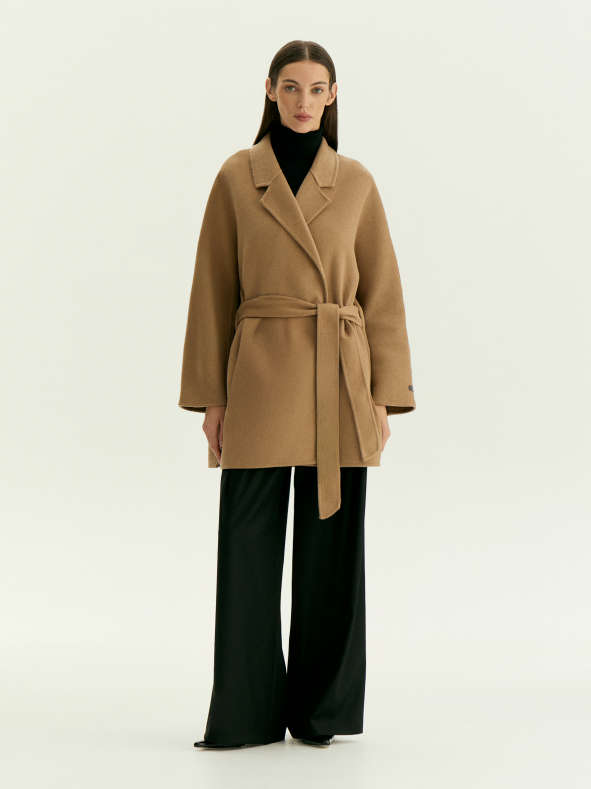 Полупальто-халат из шерсти