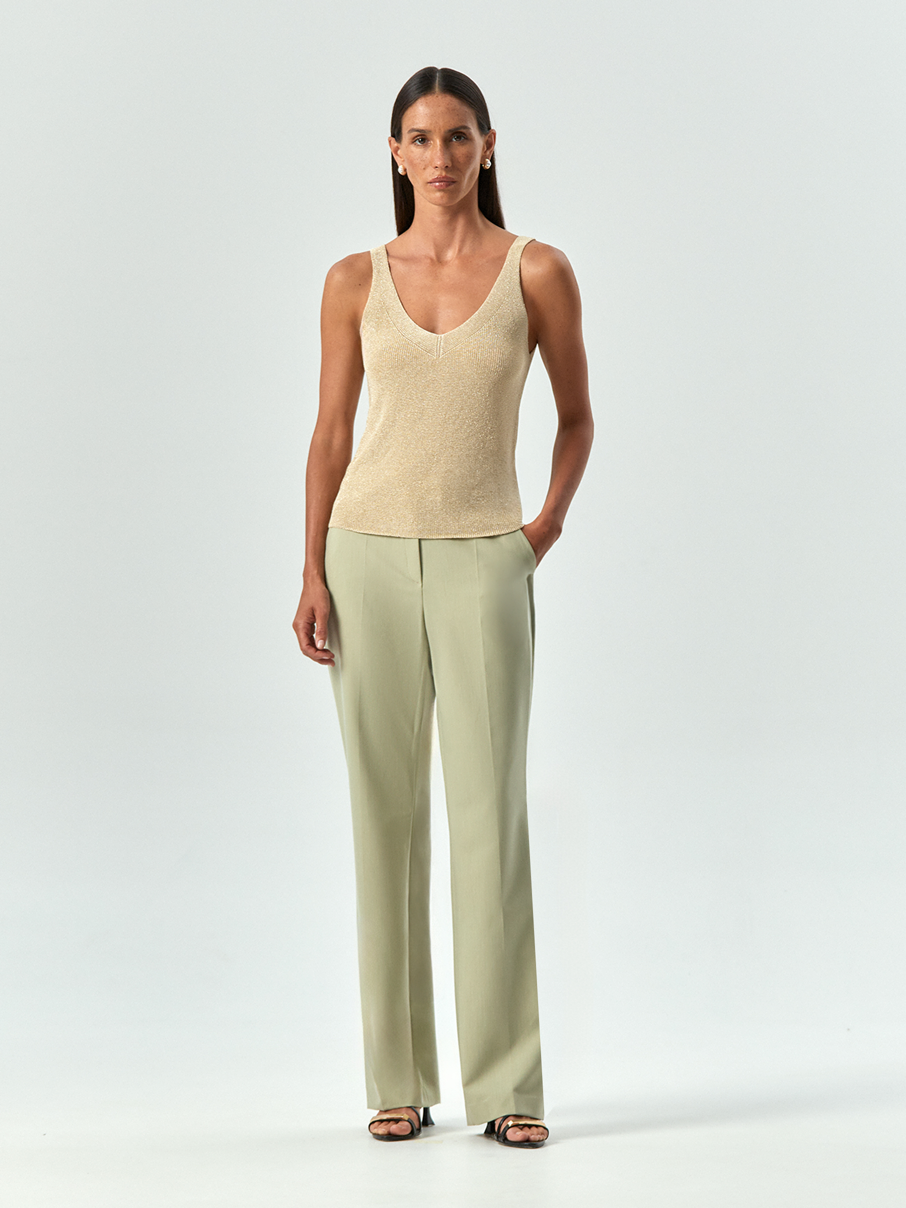 Трикотажный топ с металлизированной нитью