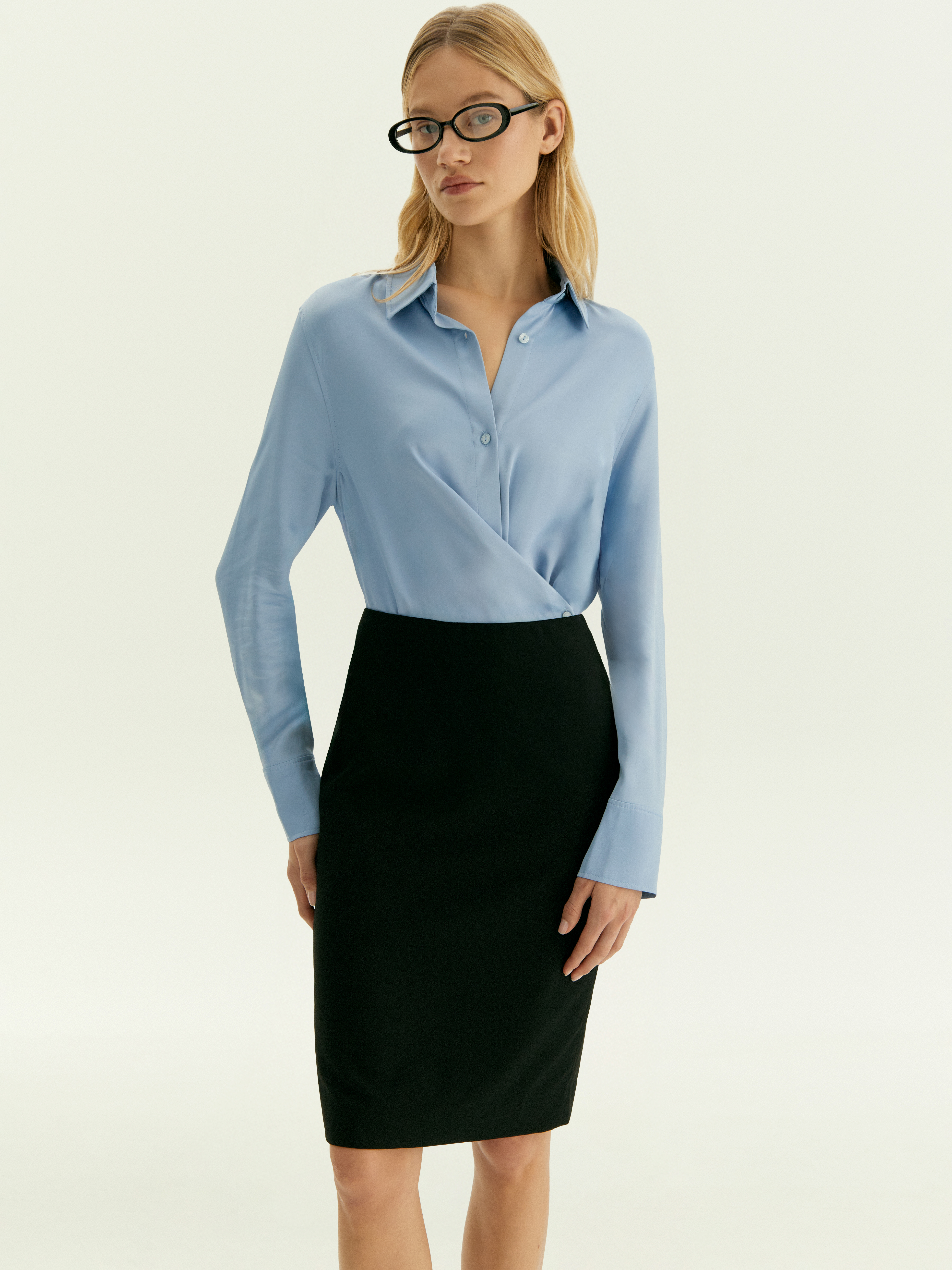 Юбка-карандаш миди из костюмной шерсти