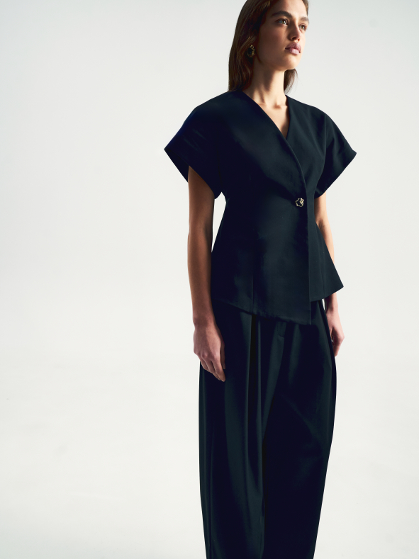 Блуза из костюмной ткани