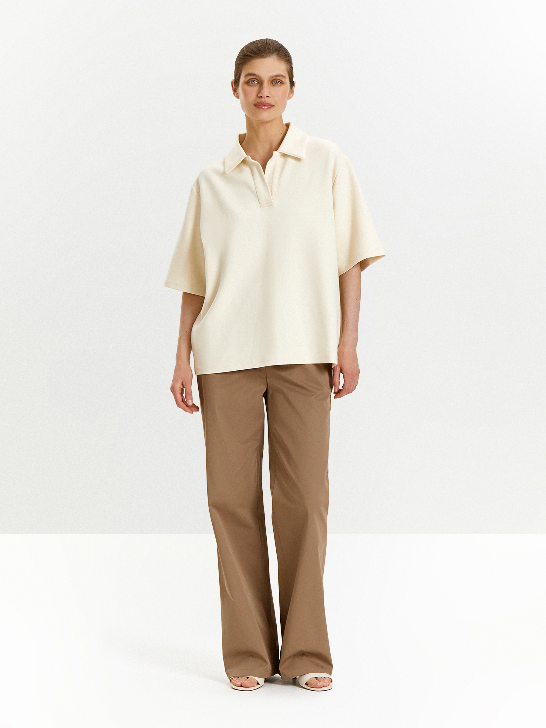 Брюки прямого кроя из хлопка 16990₽