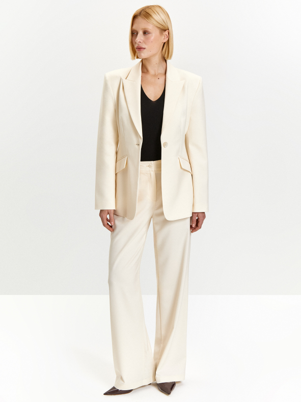 Брюки прямого кроя из костюмной шерсти