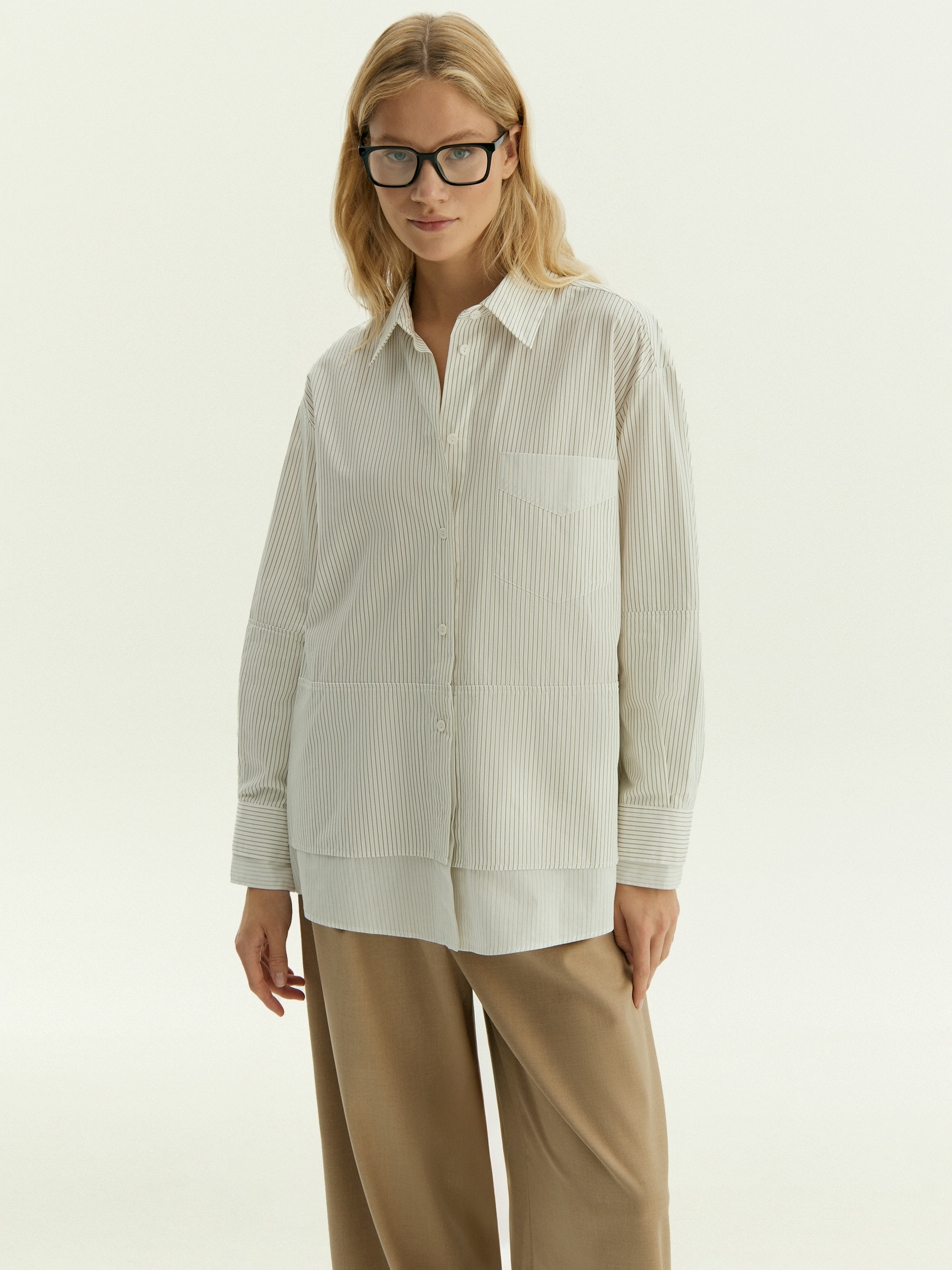 Рубашка в полоску из 100 хлопка 9590₽