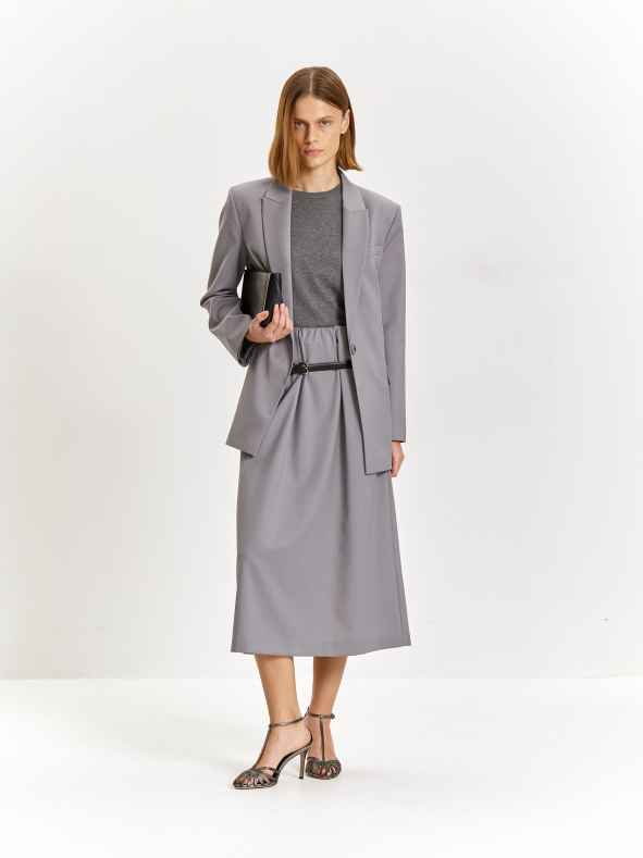 Юбка миди на резинке из костюмной шерсти