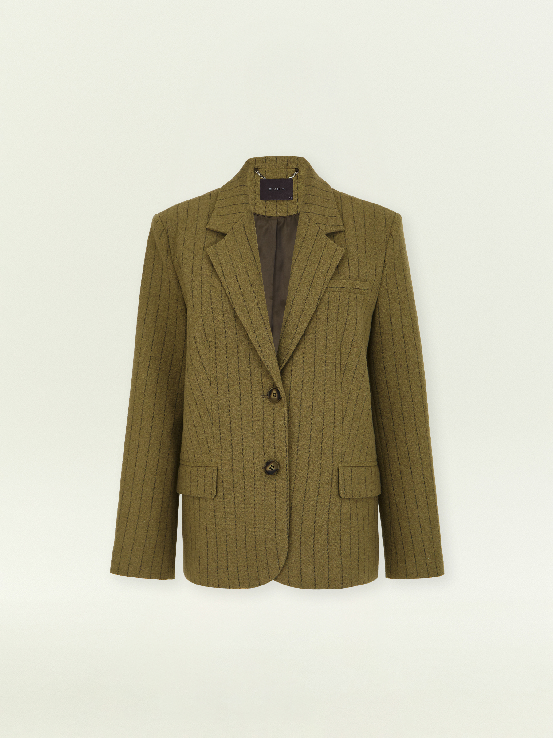 Полупальто из шерсти в полоску