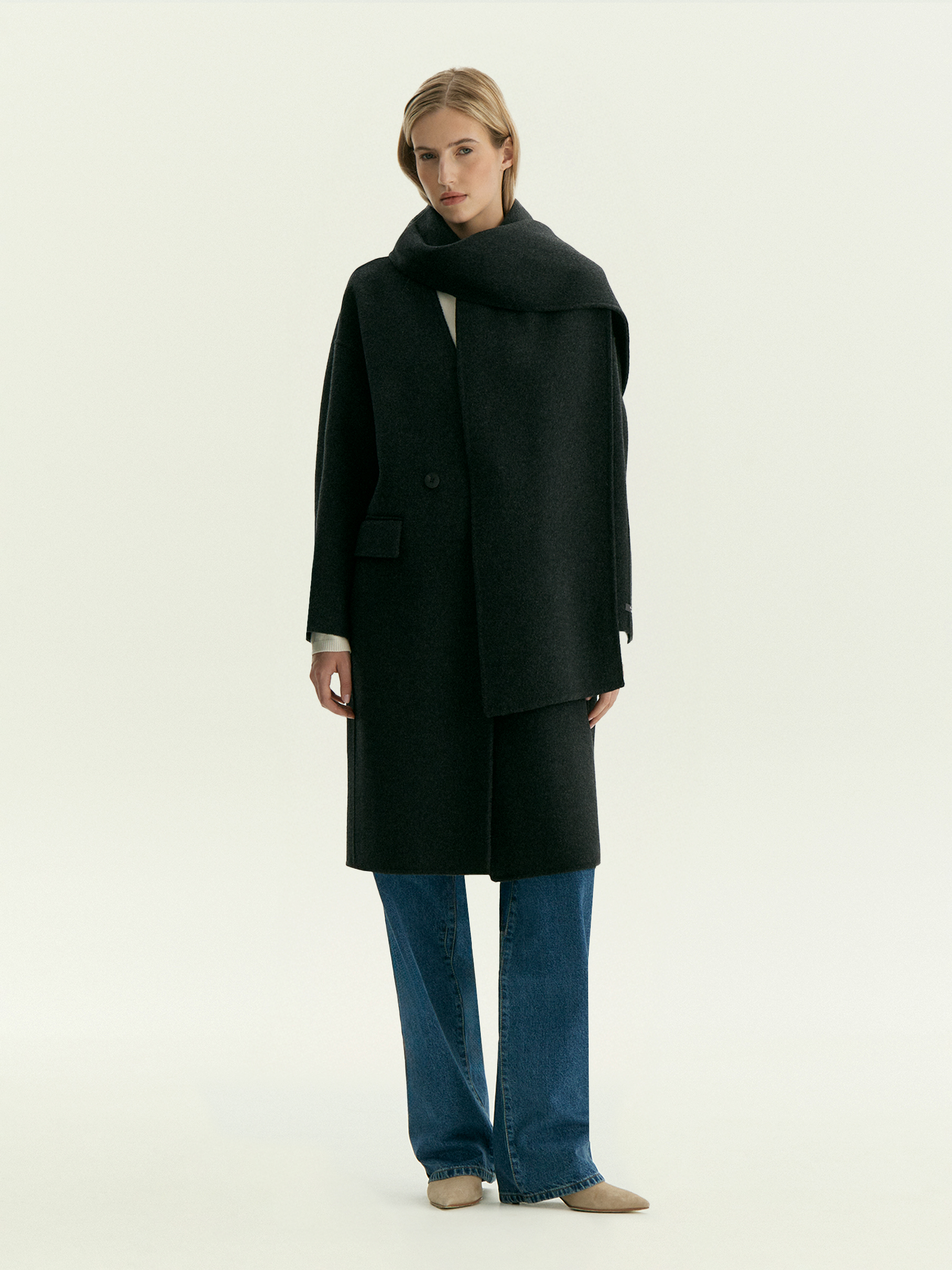 Пальто из шерсти на пуговицах 17590₽