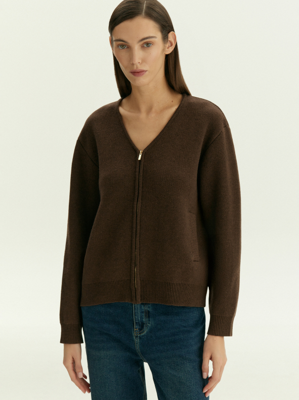 Кардиган на молнии с шерстью