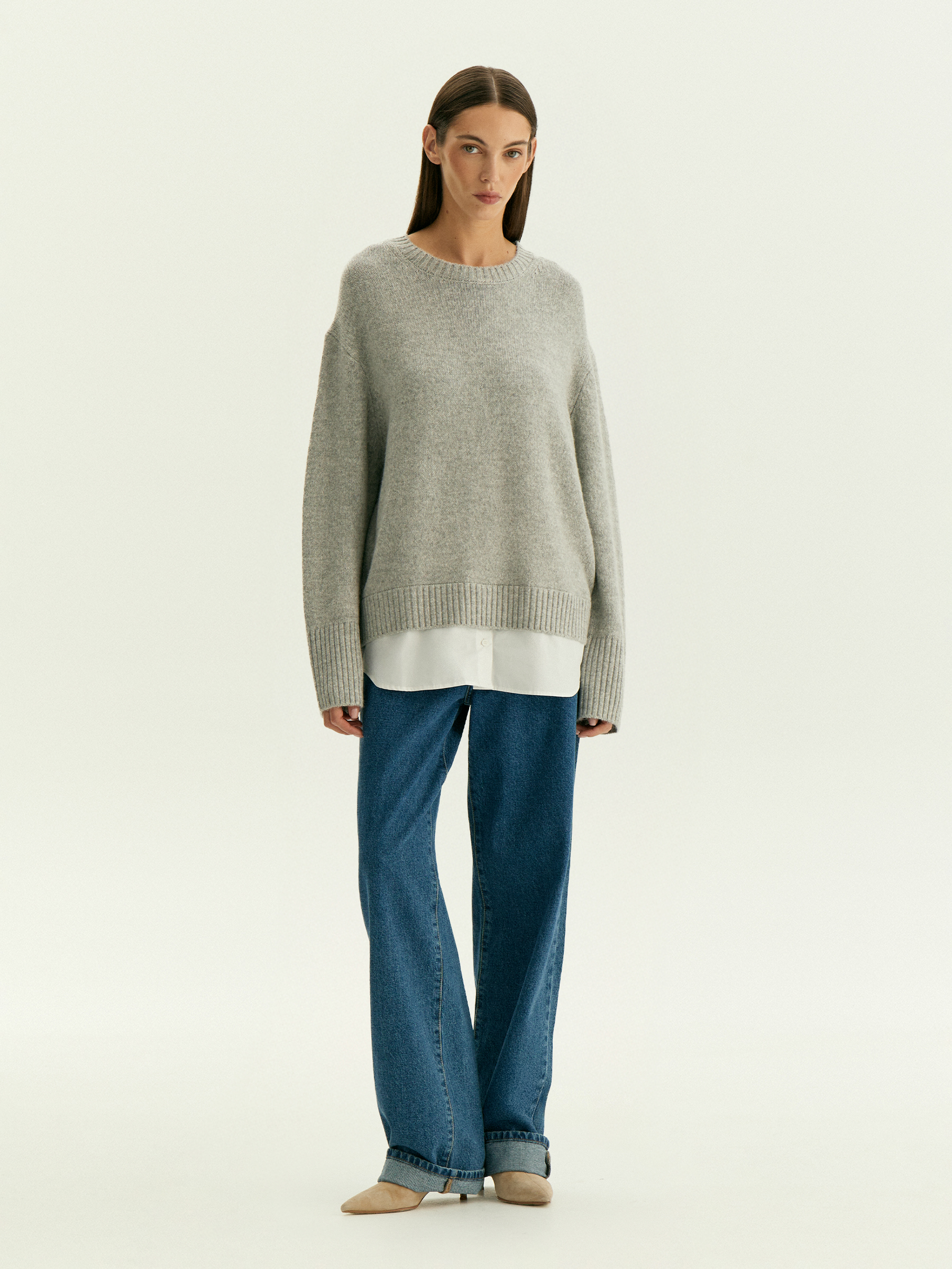 Джемпер из вискозного трикотажа с добавлением шерсти 6590₽