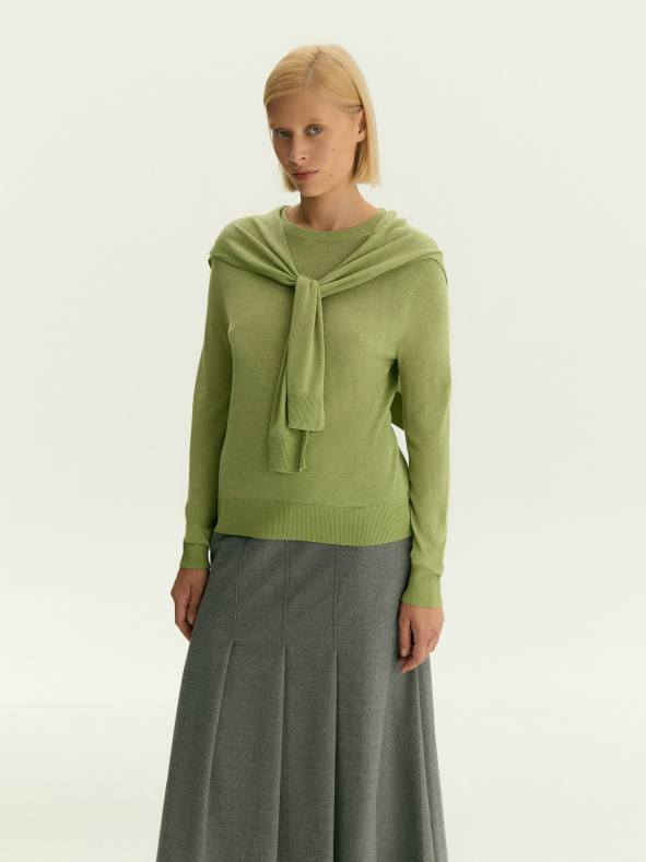 Джемпер из вискозного трикотажа с добавлением шерсти