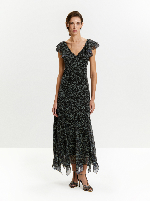 Платье приталенное с принтом