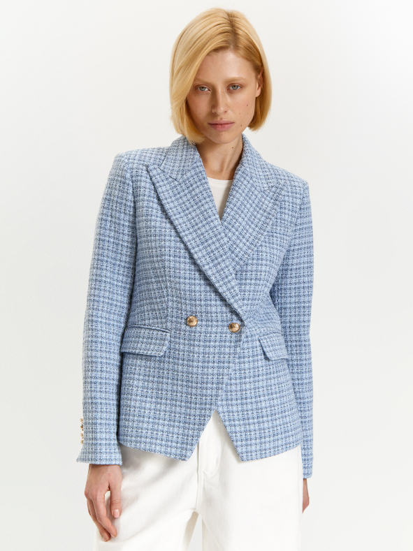 Жакет в клетку из твида
