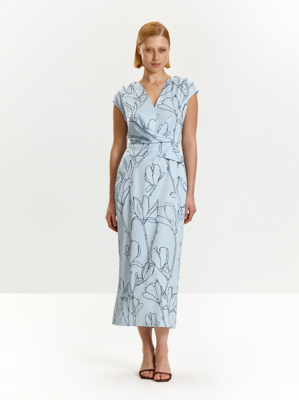 Платье приталенное с принтом