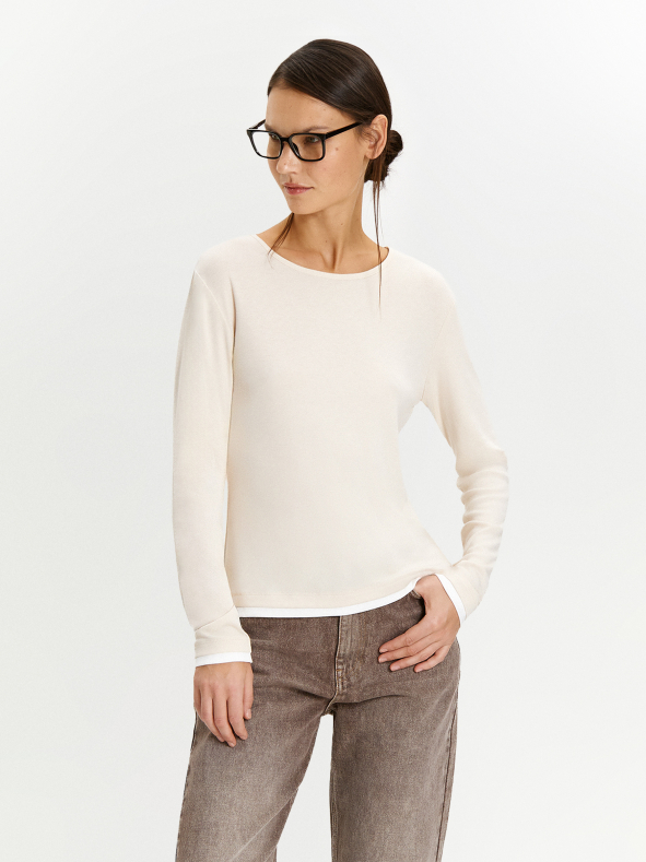 Лонгслив однотонный из вискозы