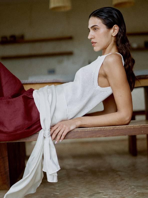 Топ с содержанием льна