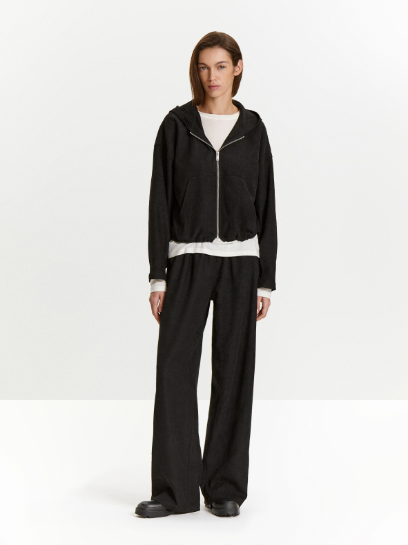 Брюки прямого кроя из трикотажа