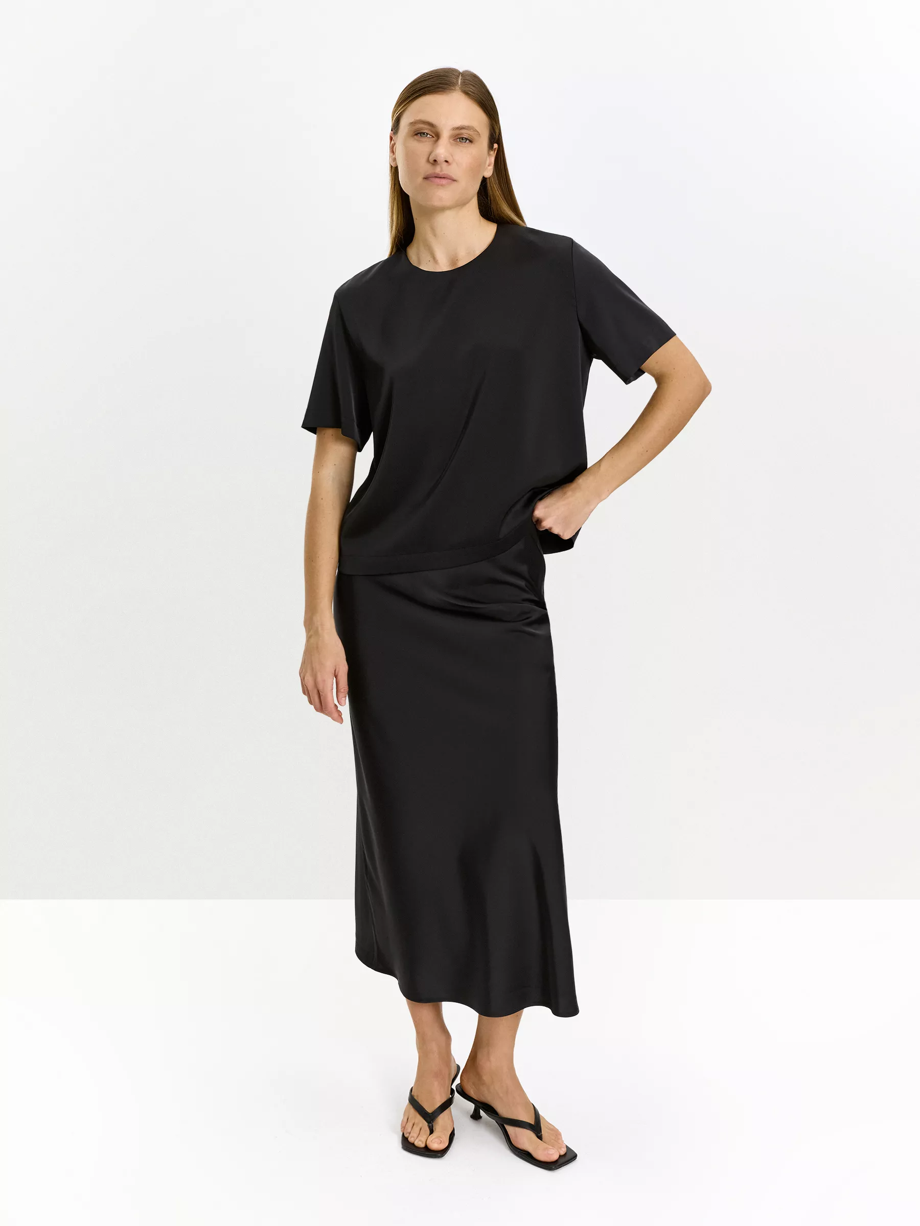 блузка прямого кроя