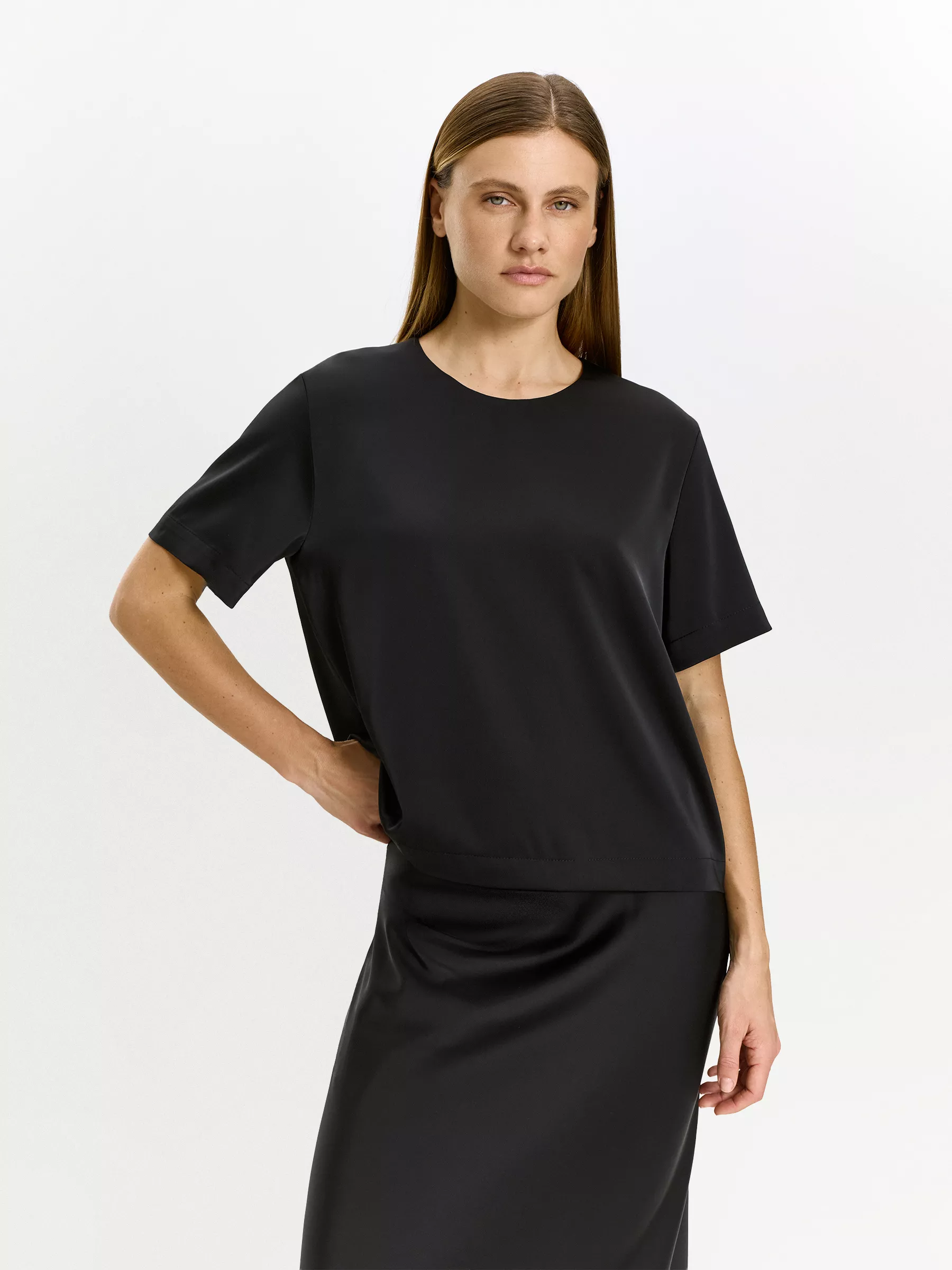 блузка прямого кроя