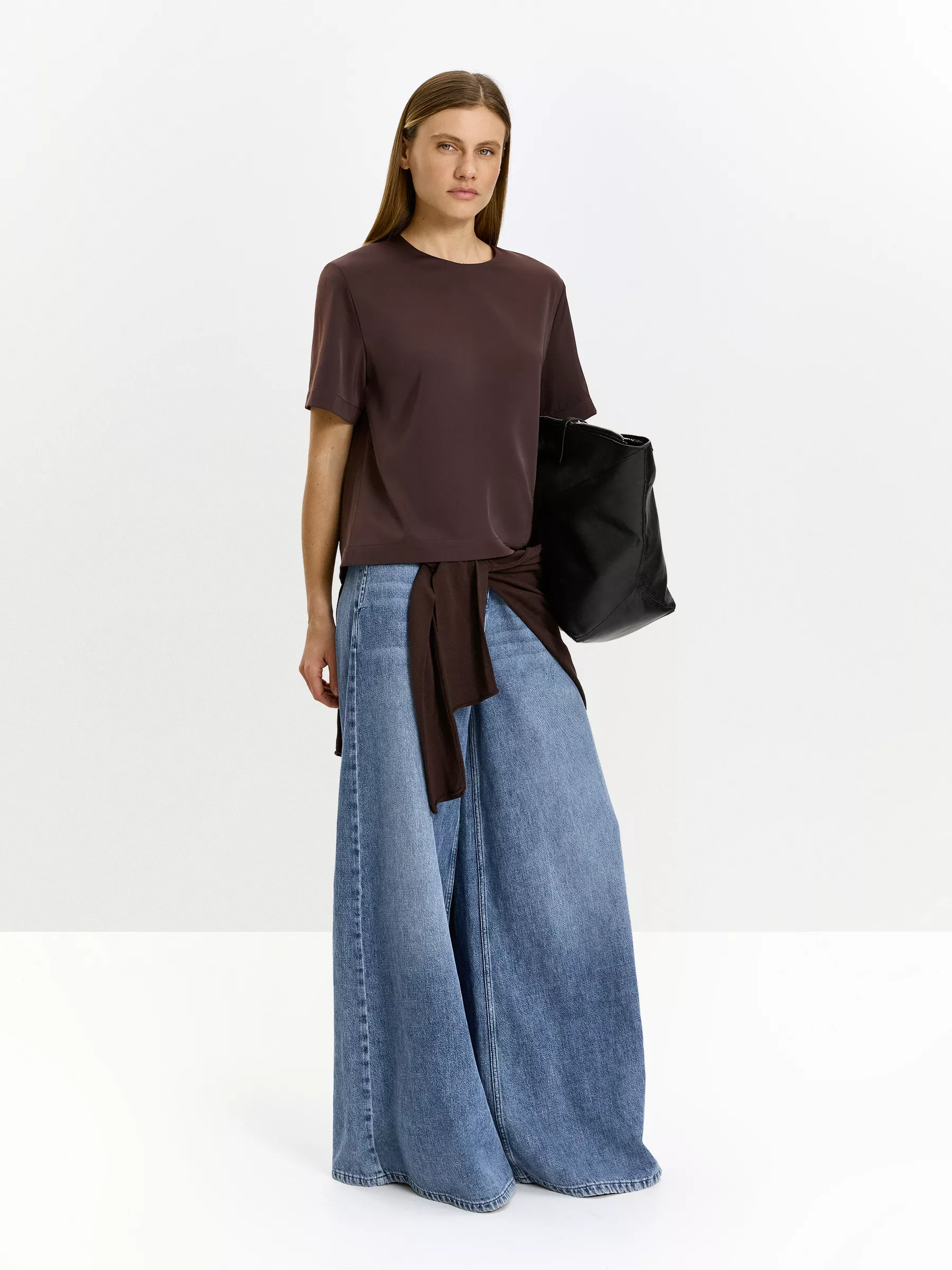 блузка прямого кроя