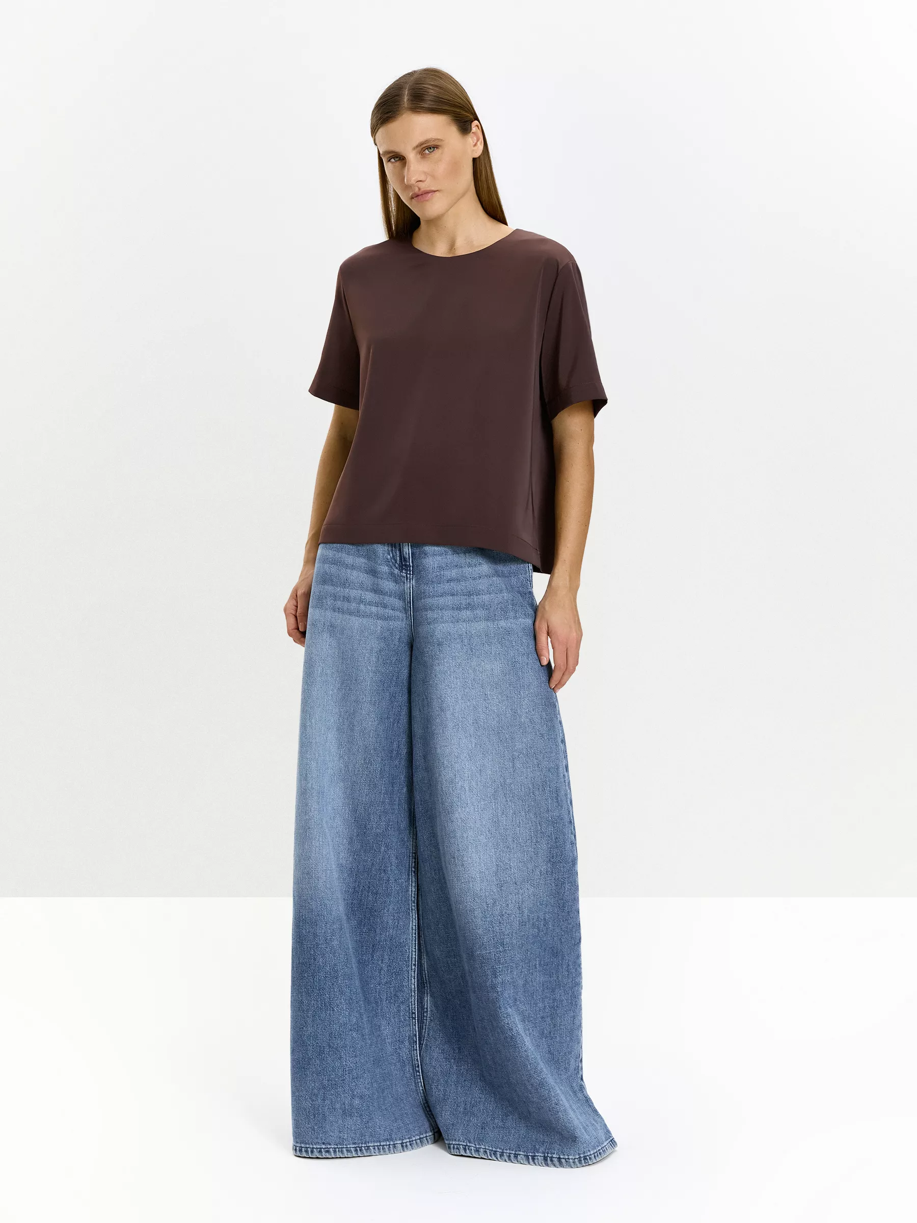 блузка прямого кроя