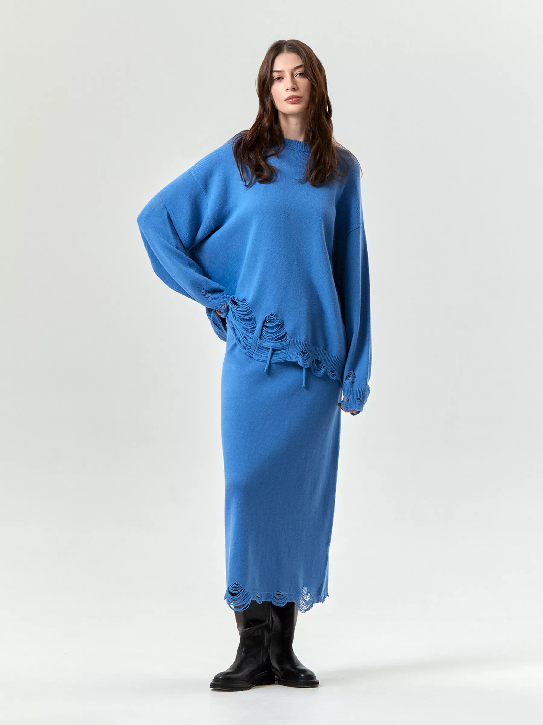 Джемпер oversize с разрезами