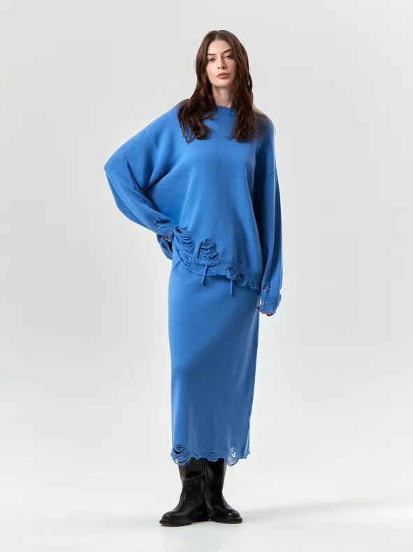 Джемпер oversize с разрезами