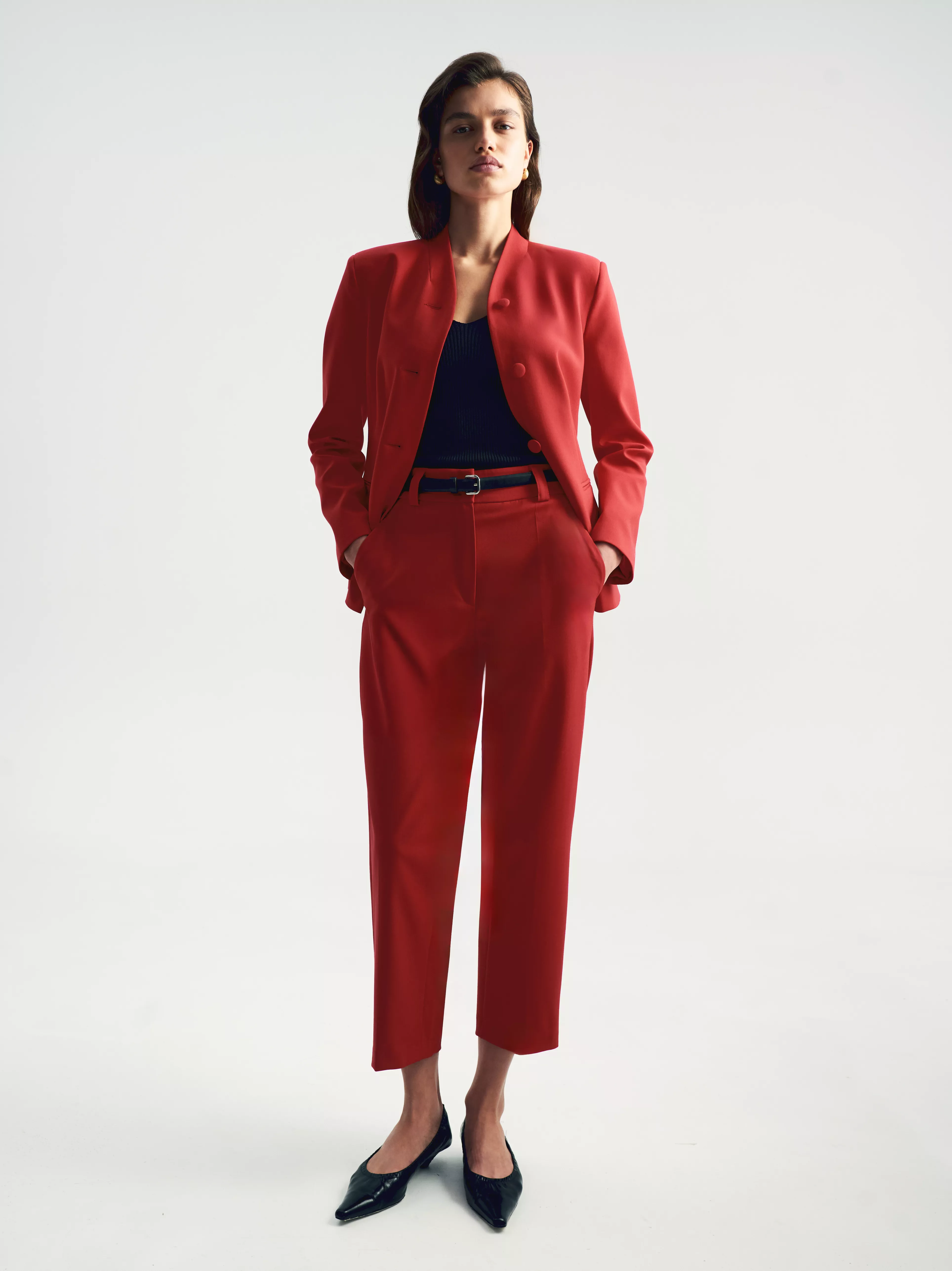 Брюки зауженного кроя из костюмной шерсти