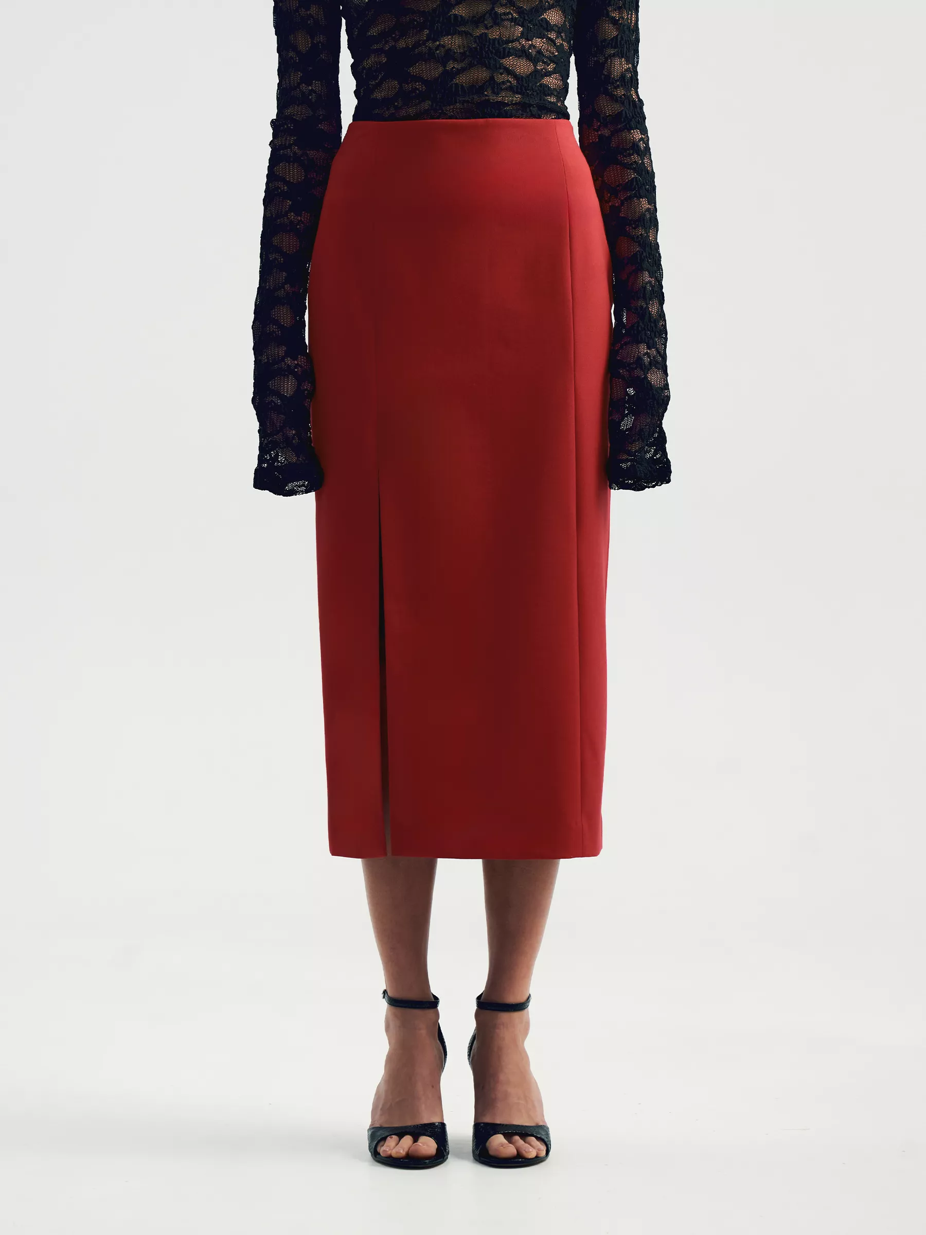 Юбка-карандаш миди из костюмной шерсти