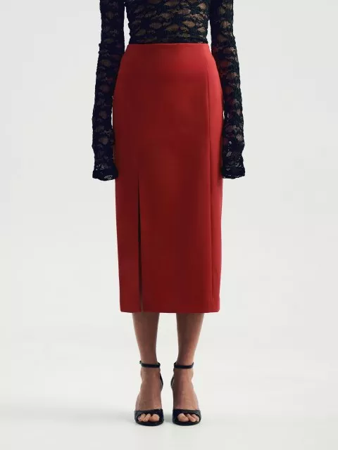 Юбка-карандаш миди из костюмной шерсти
