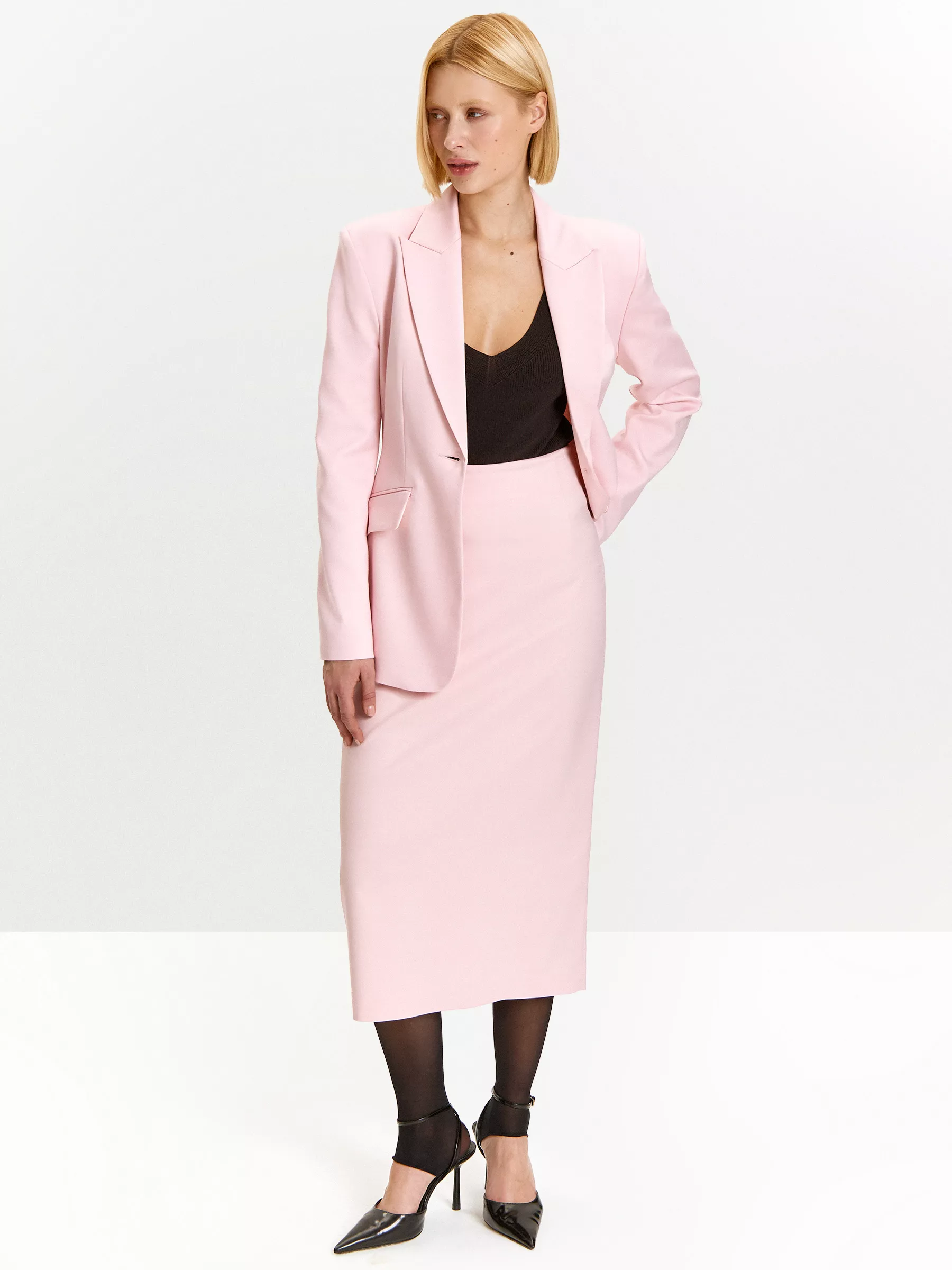 Юбка-карандаш миди из костюмной шерсти