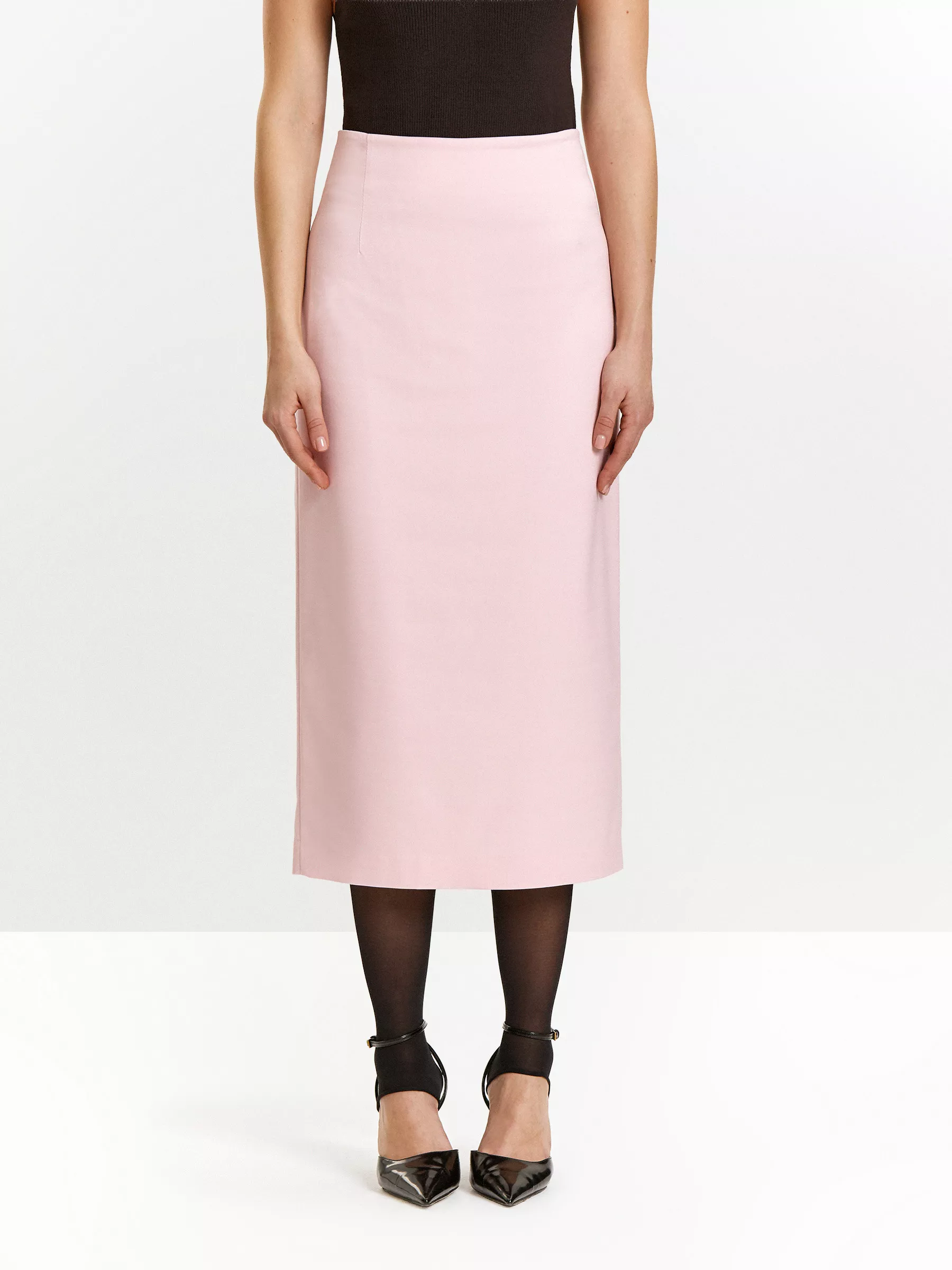 Юбка-карандаш миди из костюмной шерсти