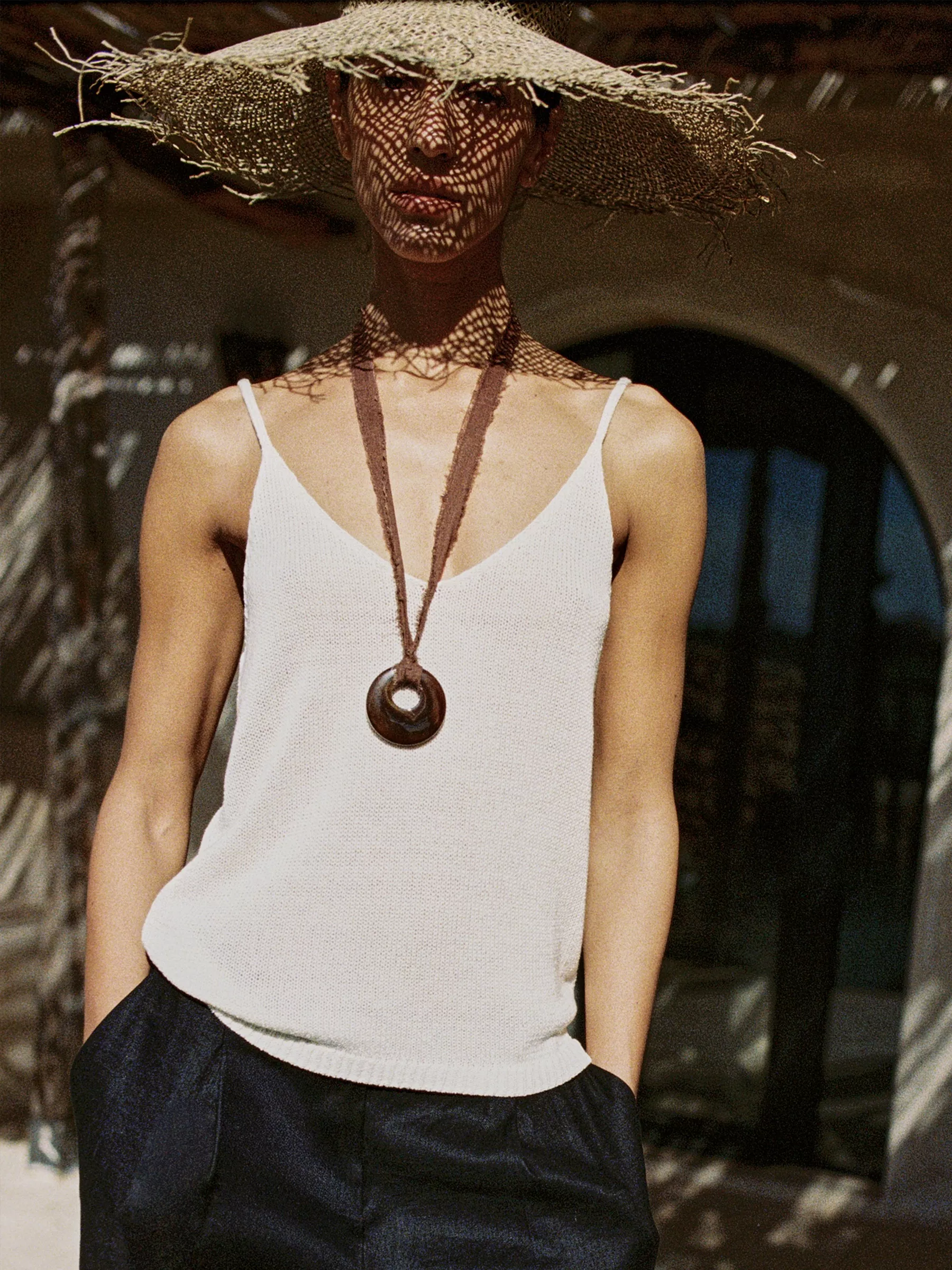 Трикотажный топ с металлизированной нитью