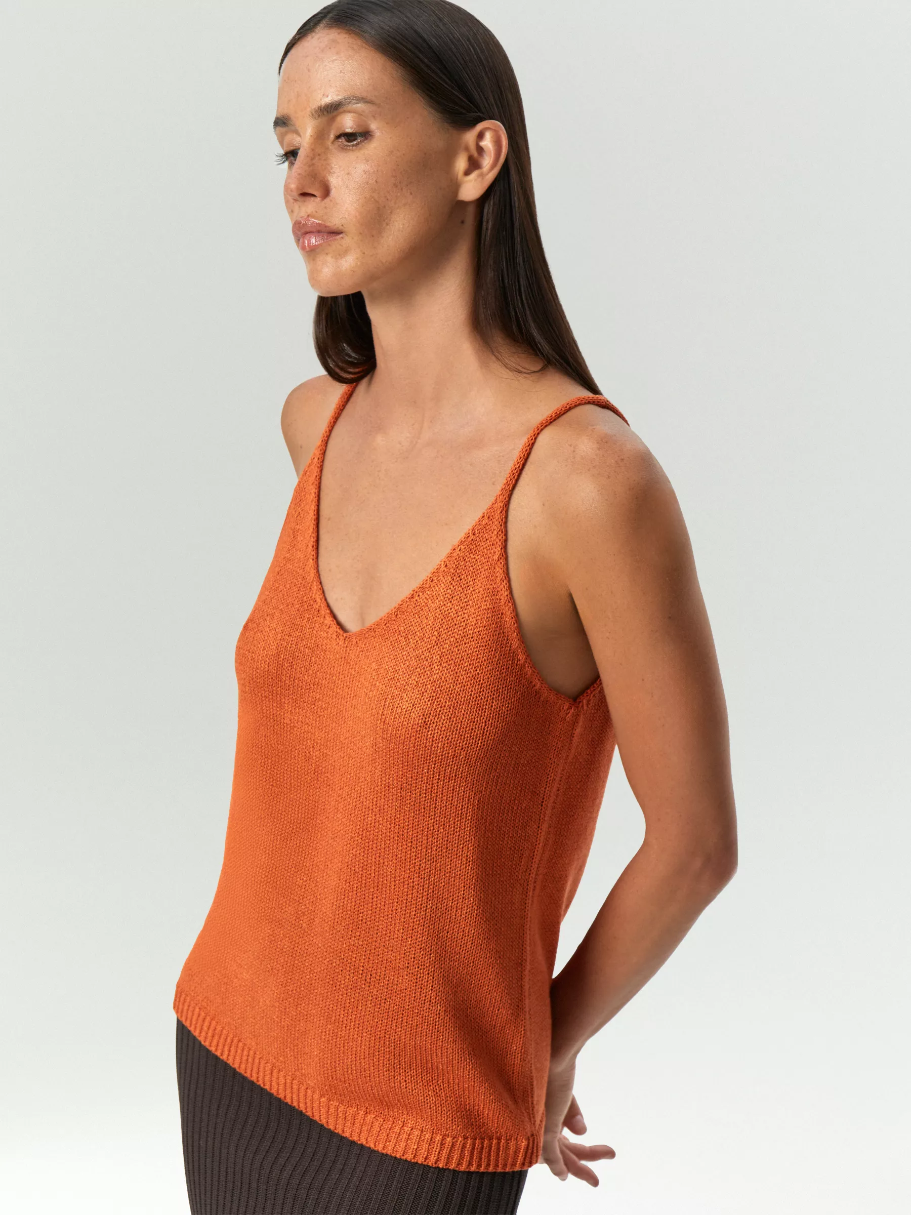 Трикотажный топ с металлизированной нитью