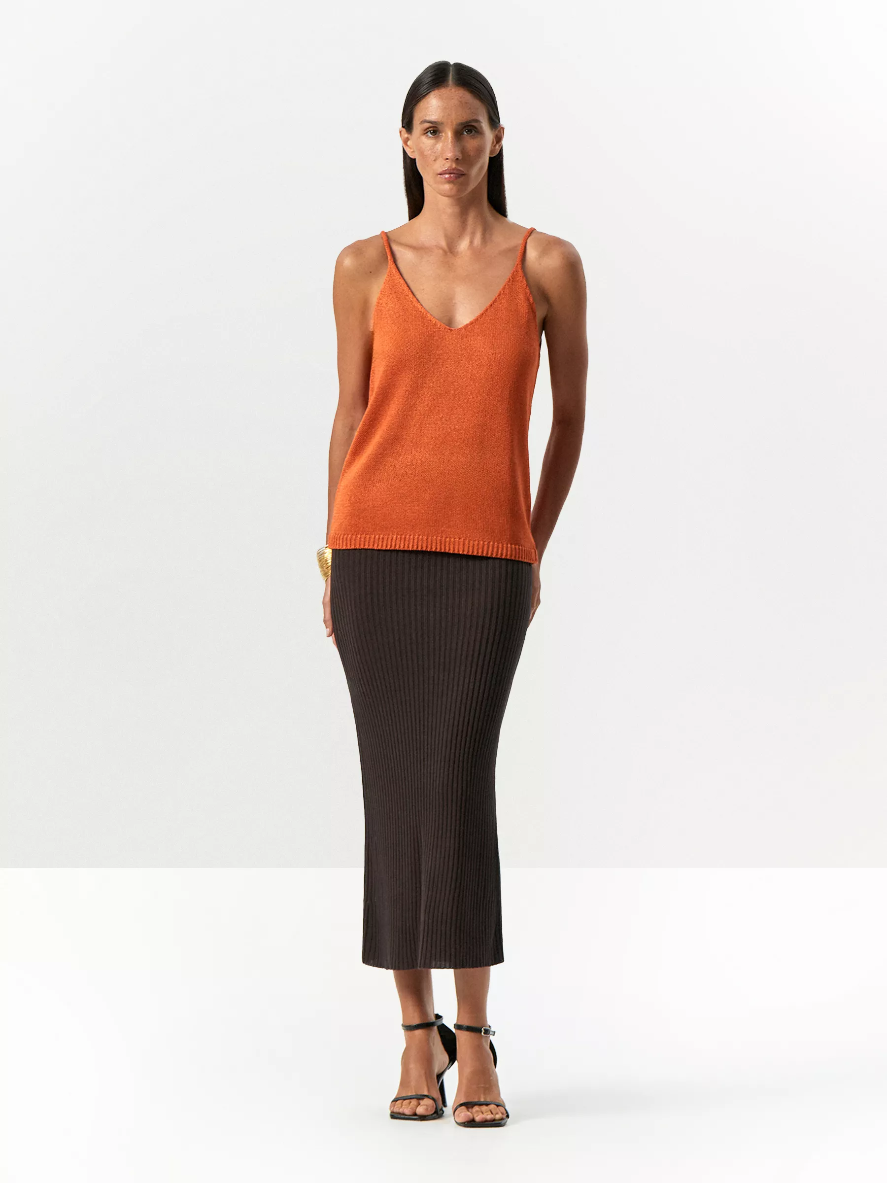 Трикотажный топ с металлизированной нитью