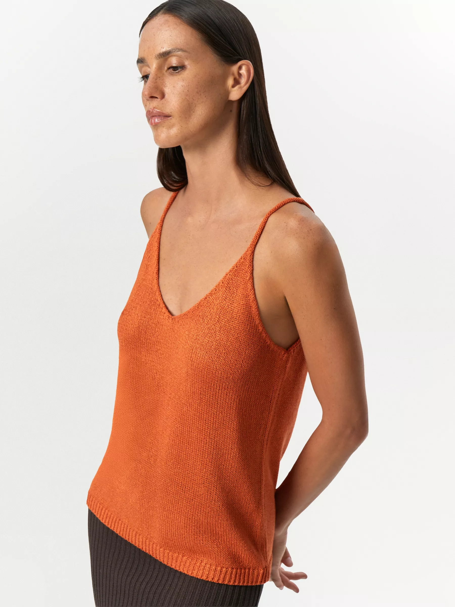 Трикотажный топ с металлизированной нитью