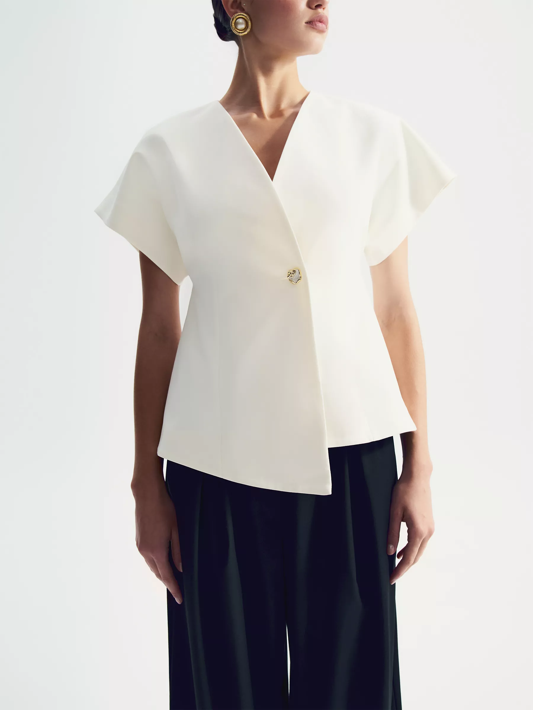 Блуза из костюмной ткани