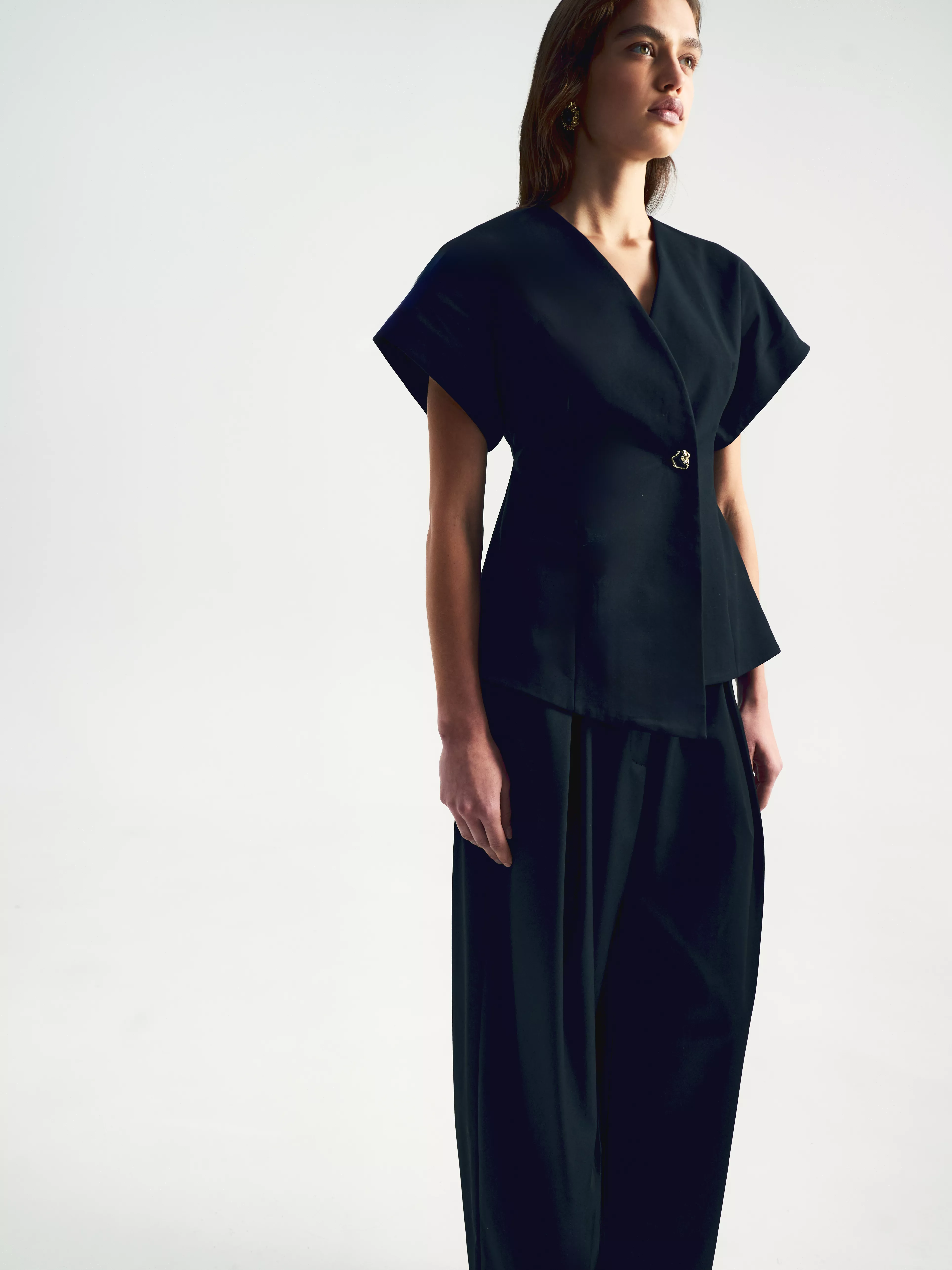 Блуза из костюмной ткани