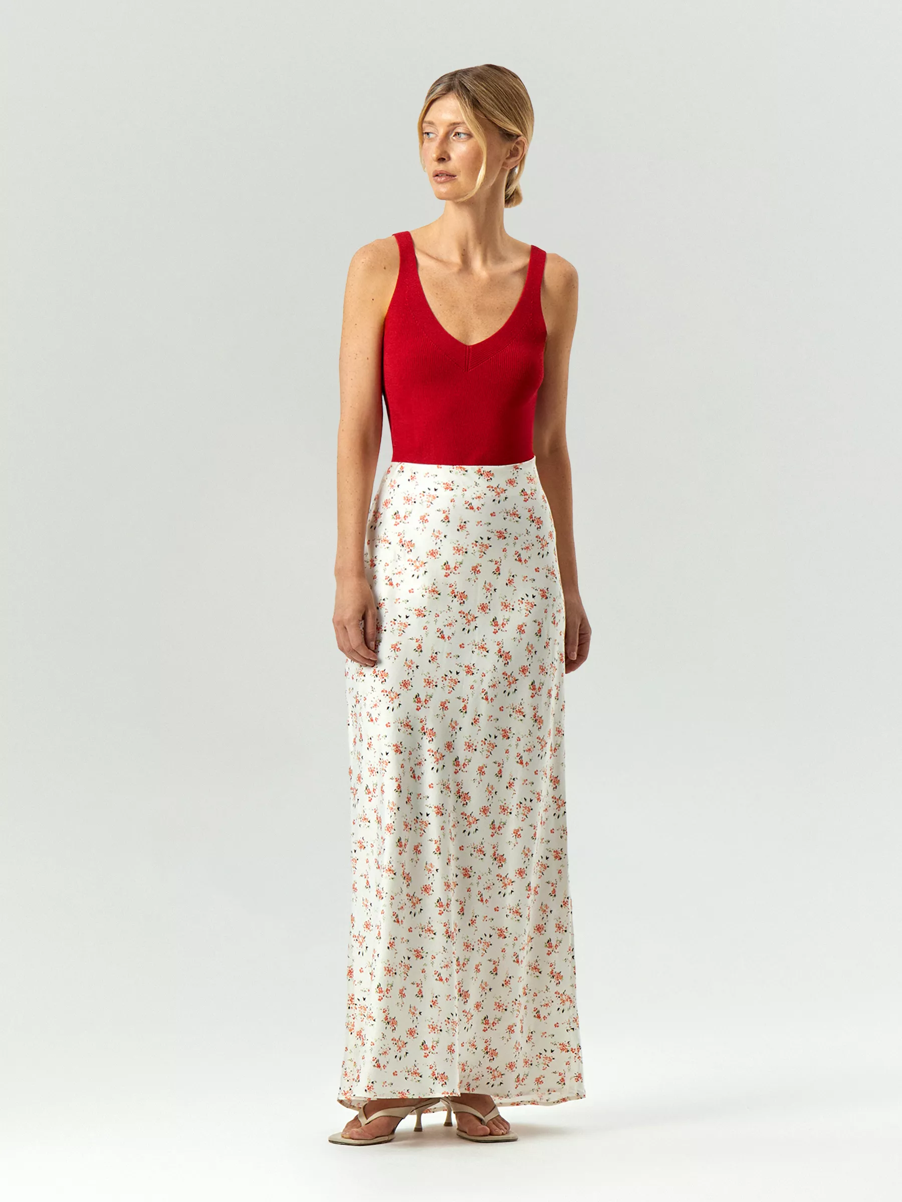 Юбка макси с цветочным принтом из 100% японской вискозы