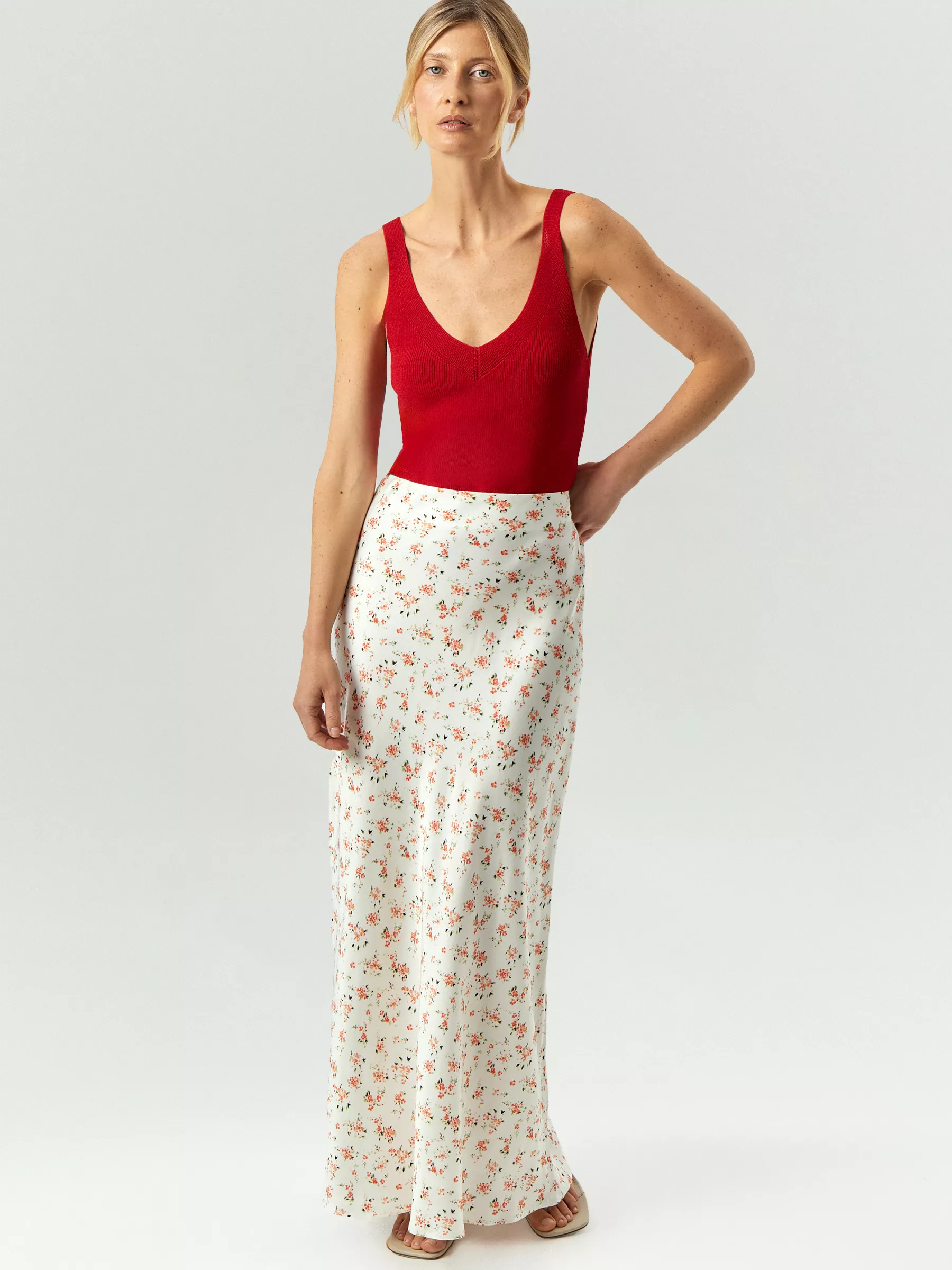 Юбка макси с цветочным принтом из 100% японской вискозы
