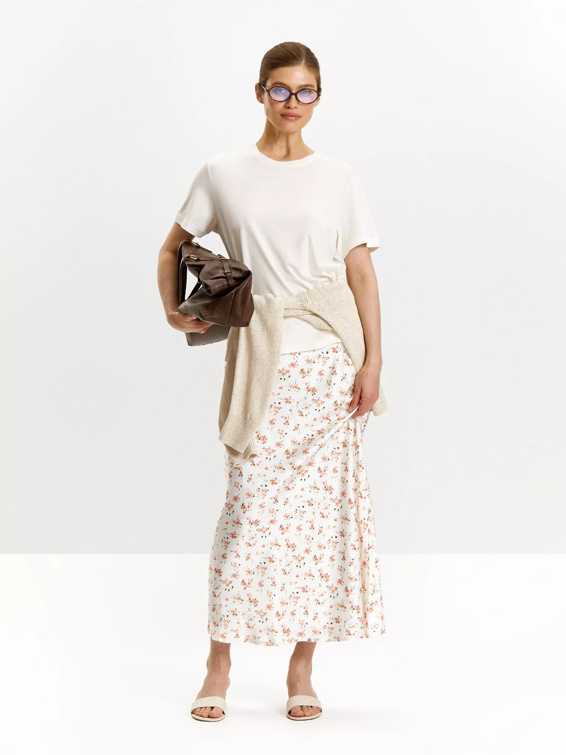 Юбка макси с цветочным принтом из 100% японской вискозы