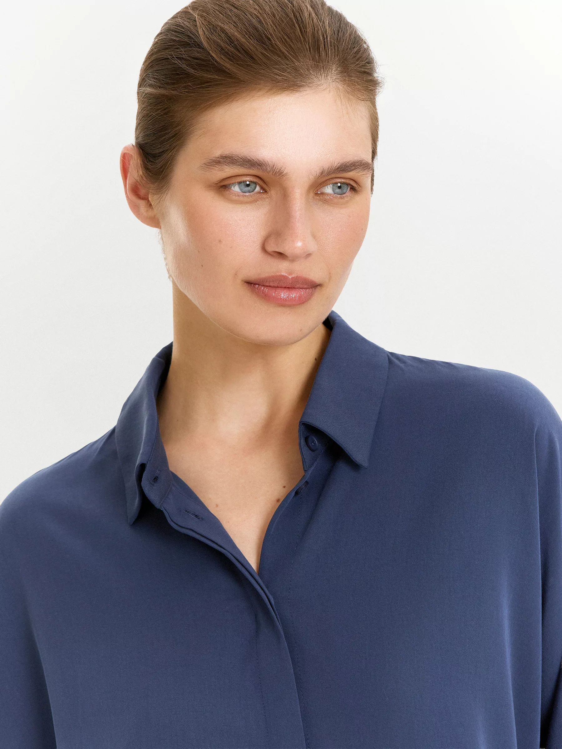 Рубашка с рукавом 3/4 из 100% тенсела