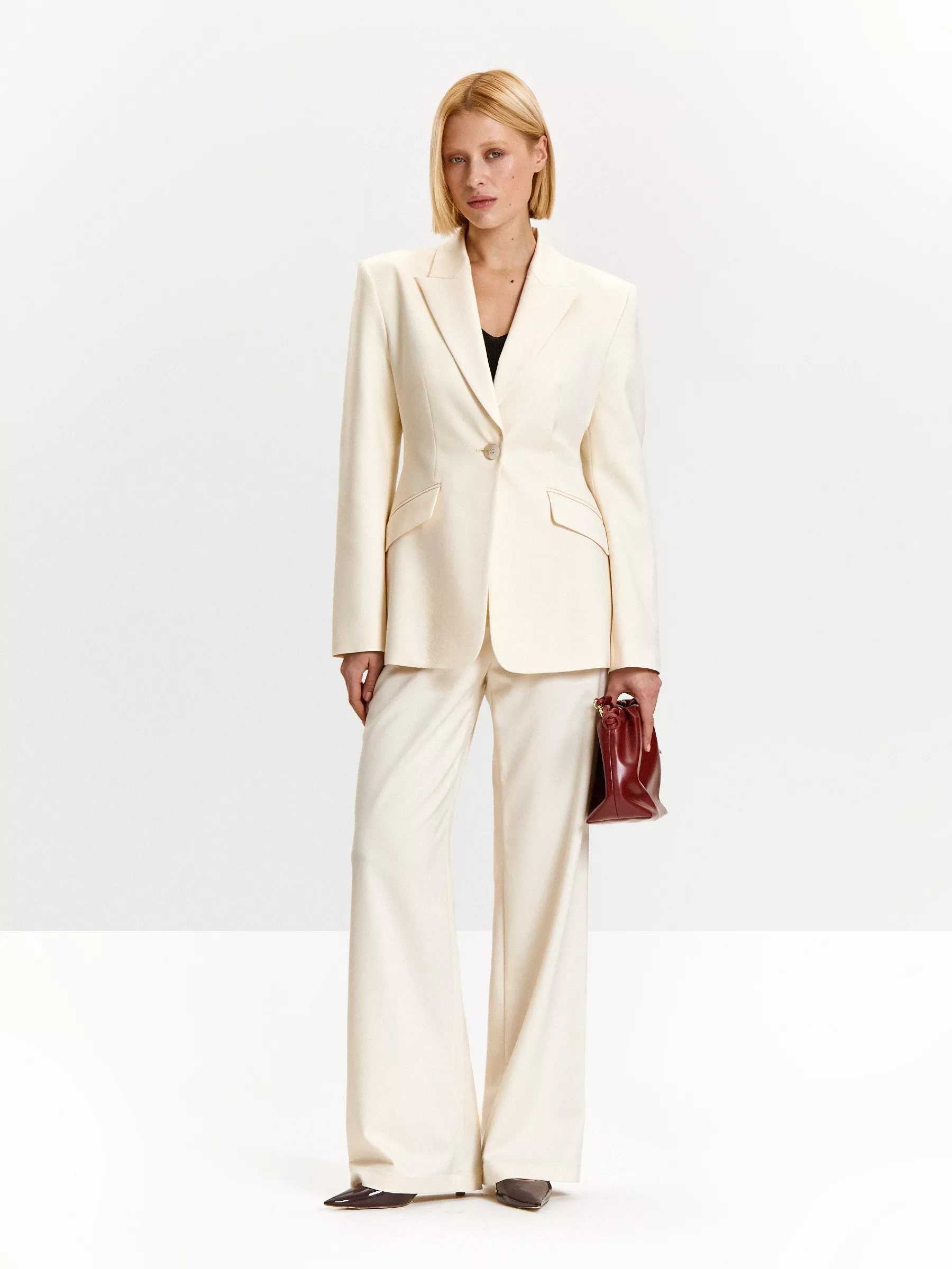 Брюки прямого кроя из костюмной шерсти