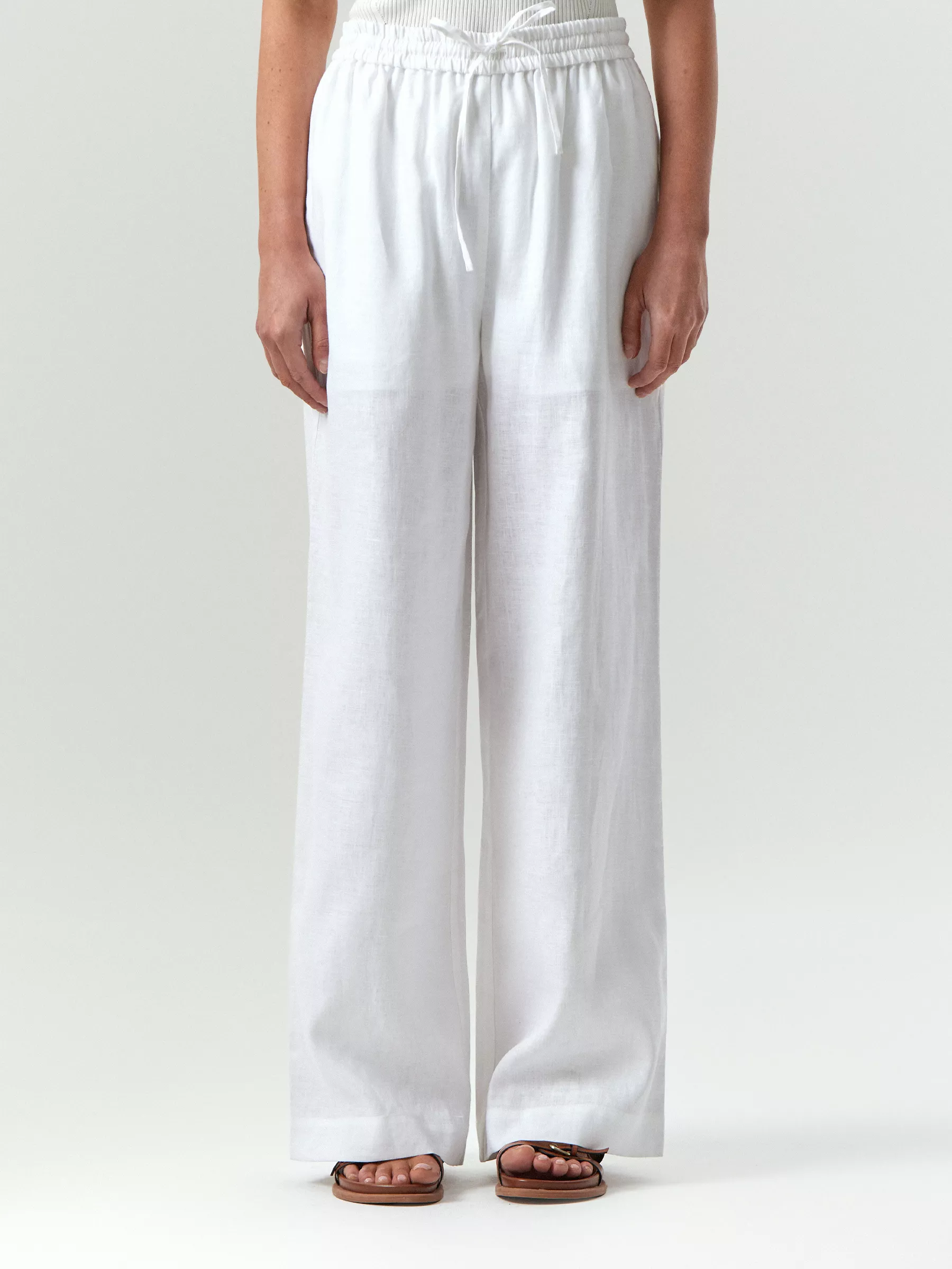 Брюки прямого кроя из 100% льна