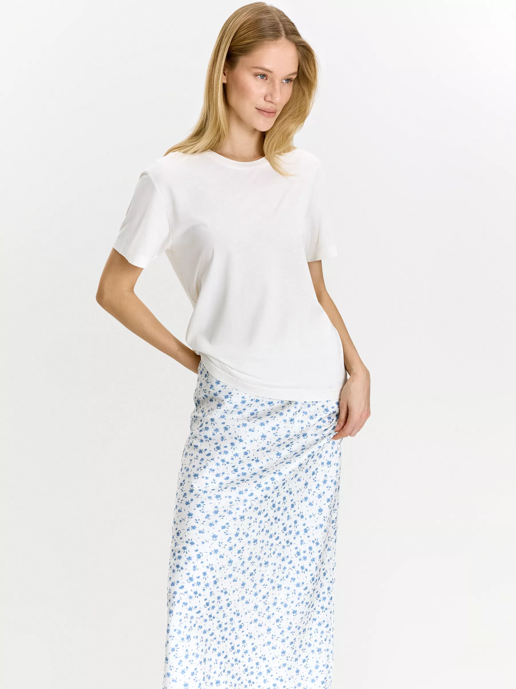 Юбка миди из 100% вискозы с цветочным принтом