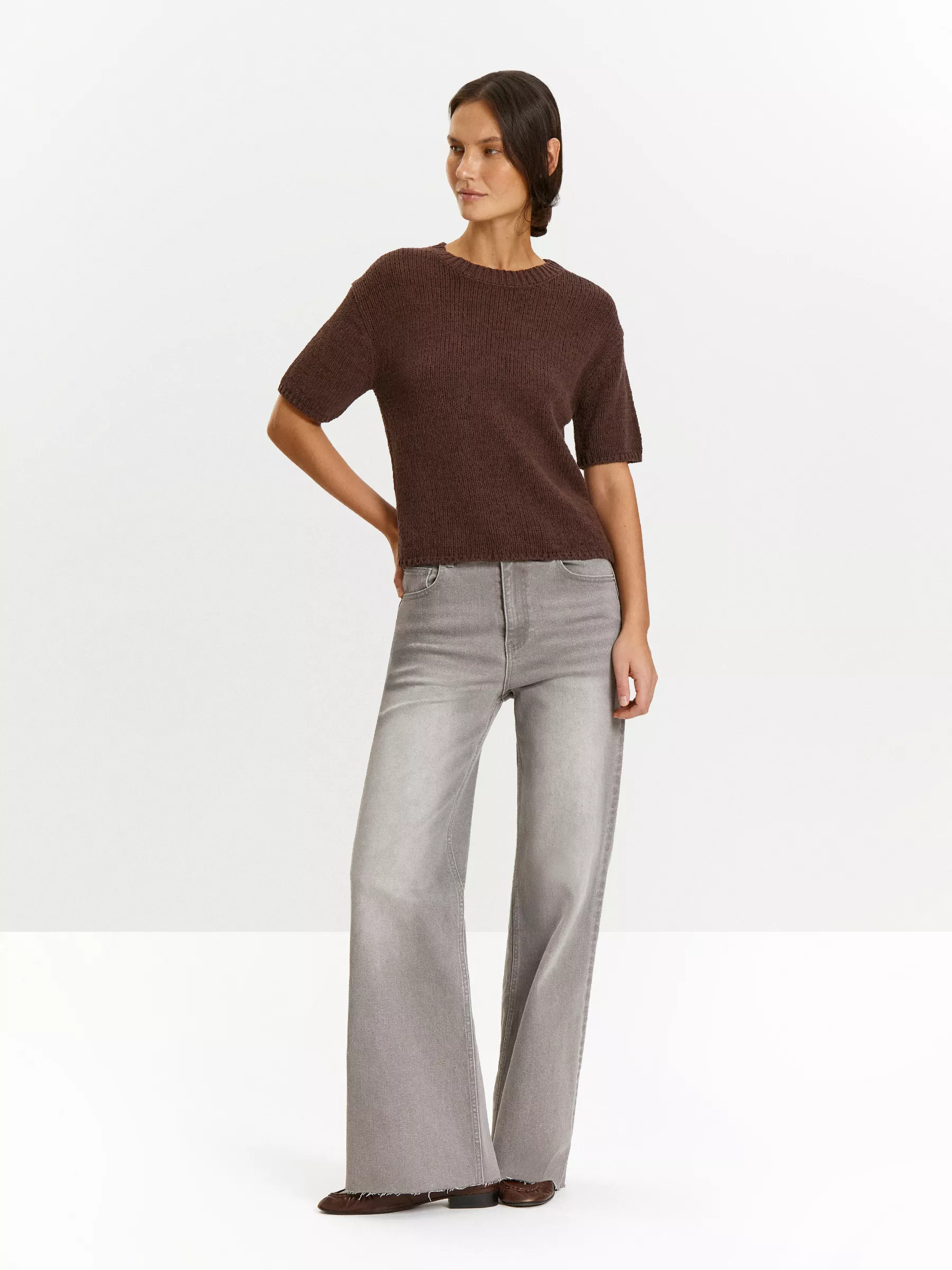 Джемпер с коротким рукавом из хлопка