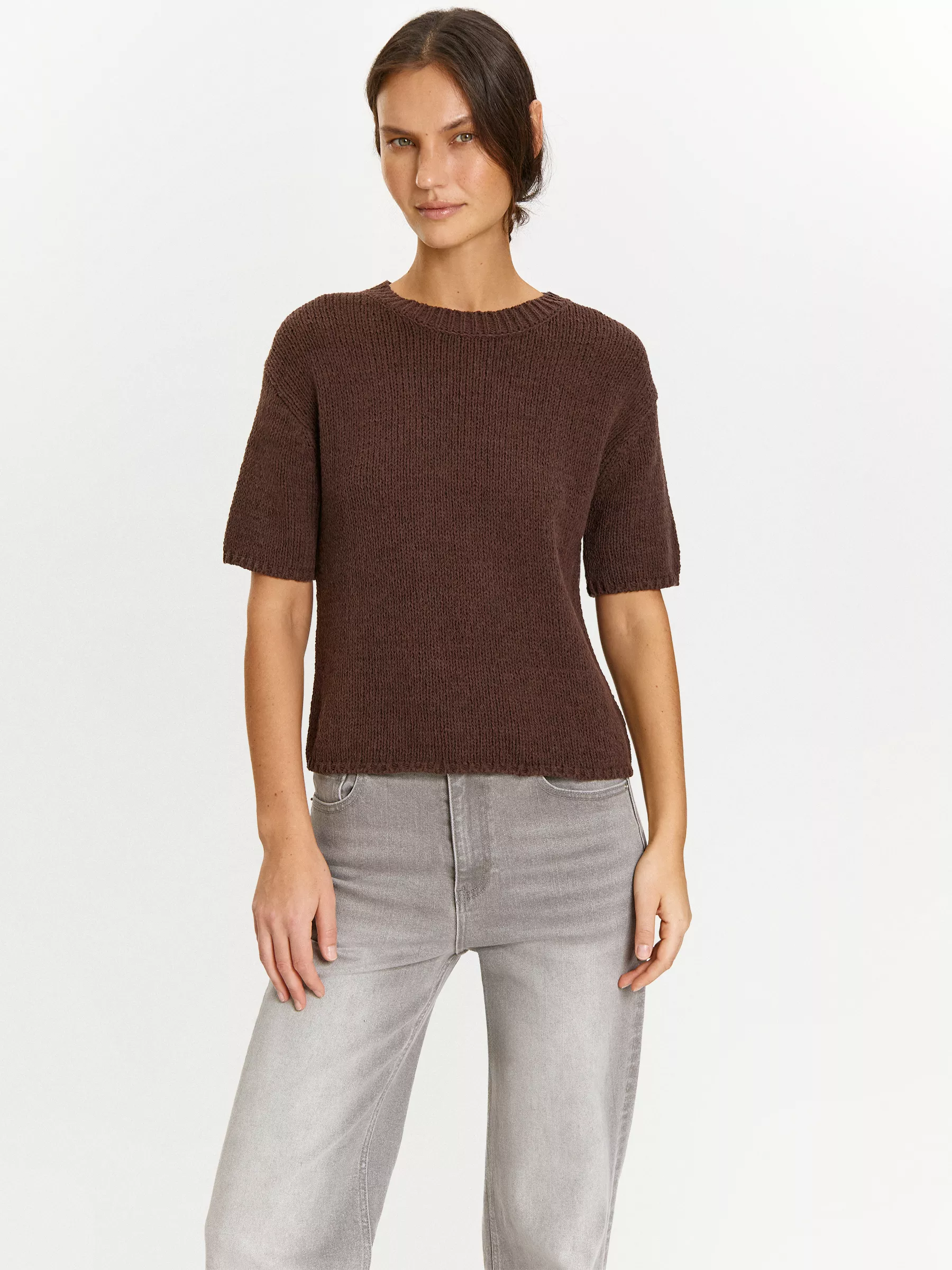 Джемпер с коротким рукавом из хлопка