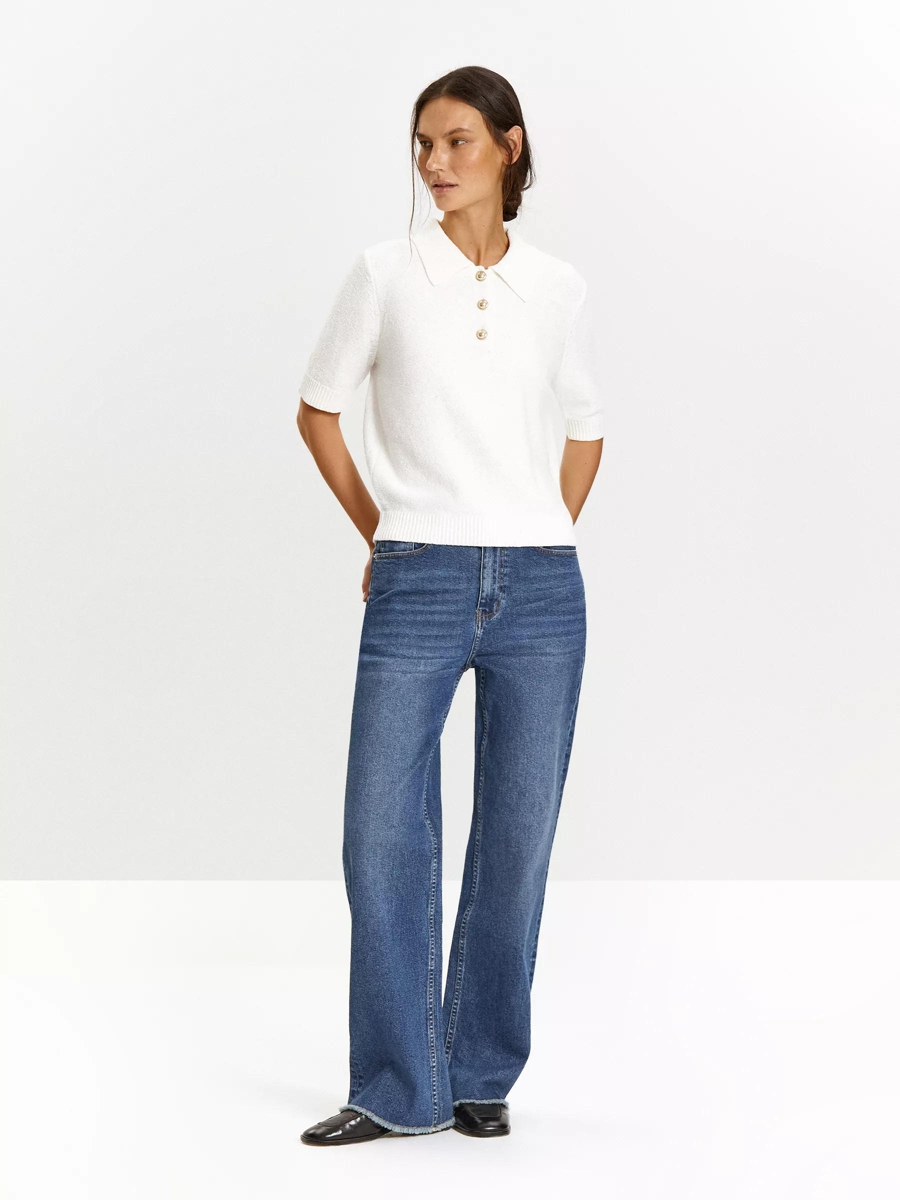 Джемпер с коротким рукавом из хлопка