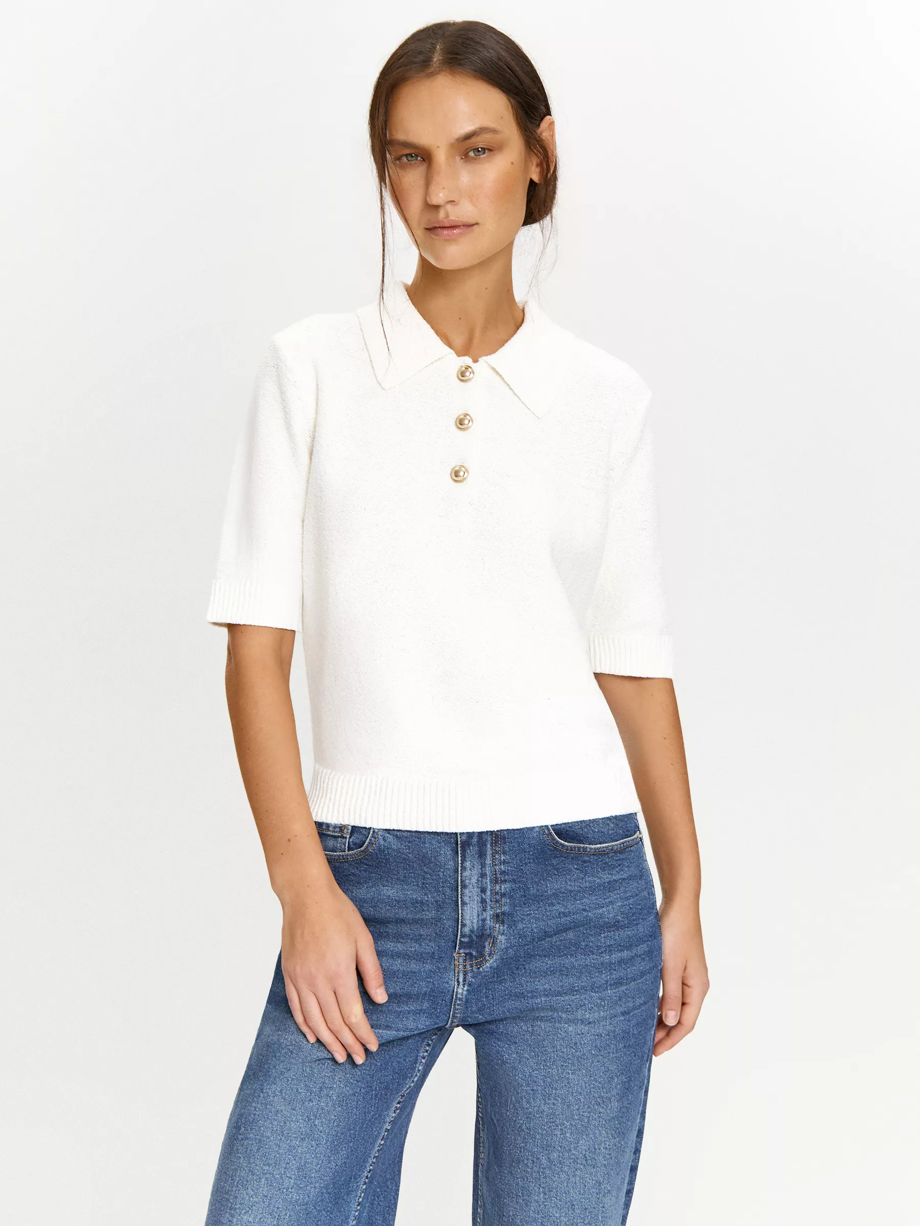 Джемпер с коротким рукавом из хлопка