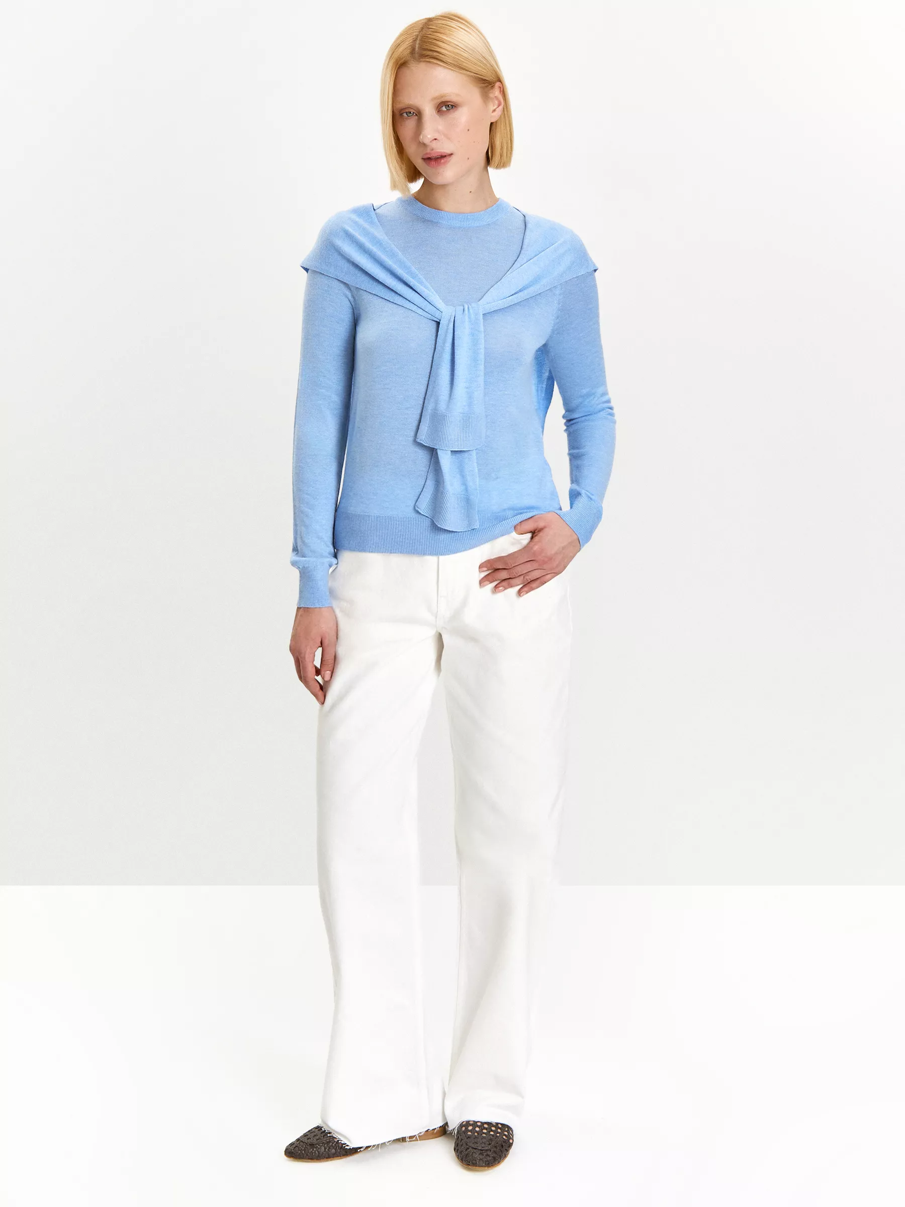 Джемпер из вискозного трикотажа с добавлением шерсти